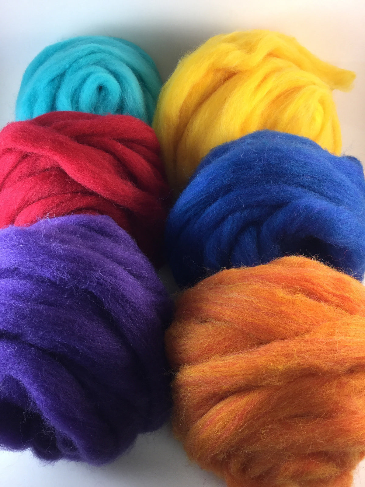 Pack of 12 Multicolour Balls of Merino Roving Wool, Felting