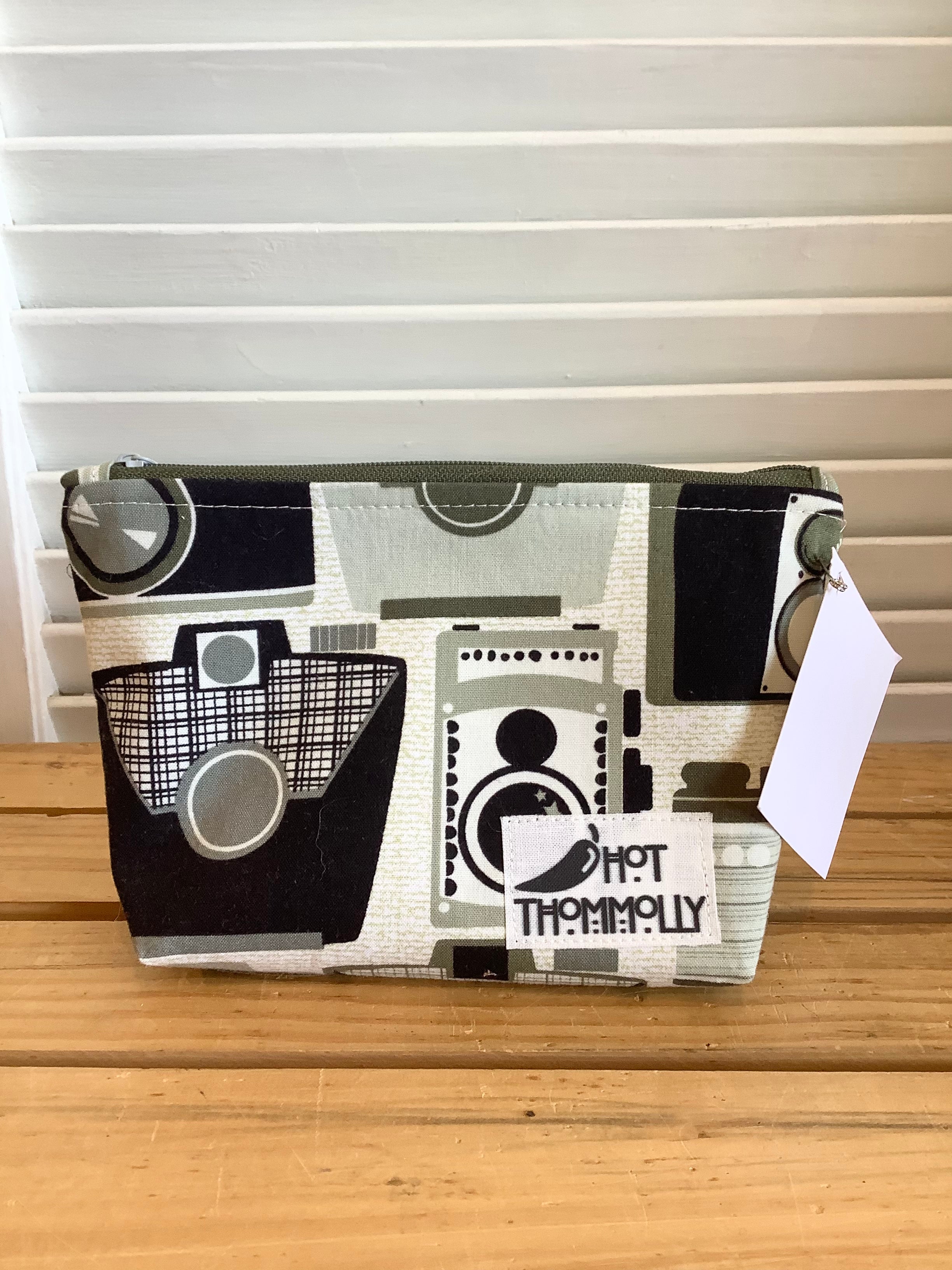 Zipper Pouches from Hot Thommolly - Black and Cream Cameras