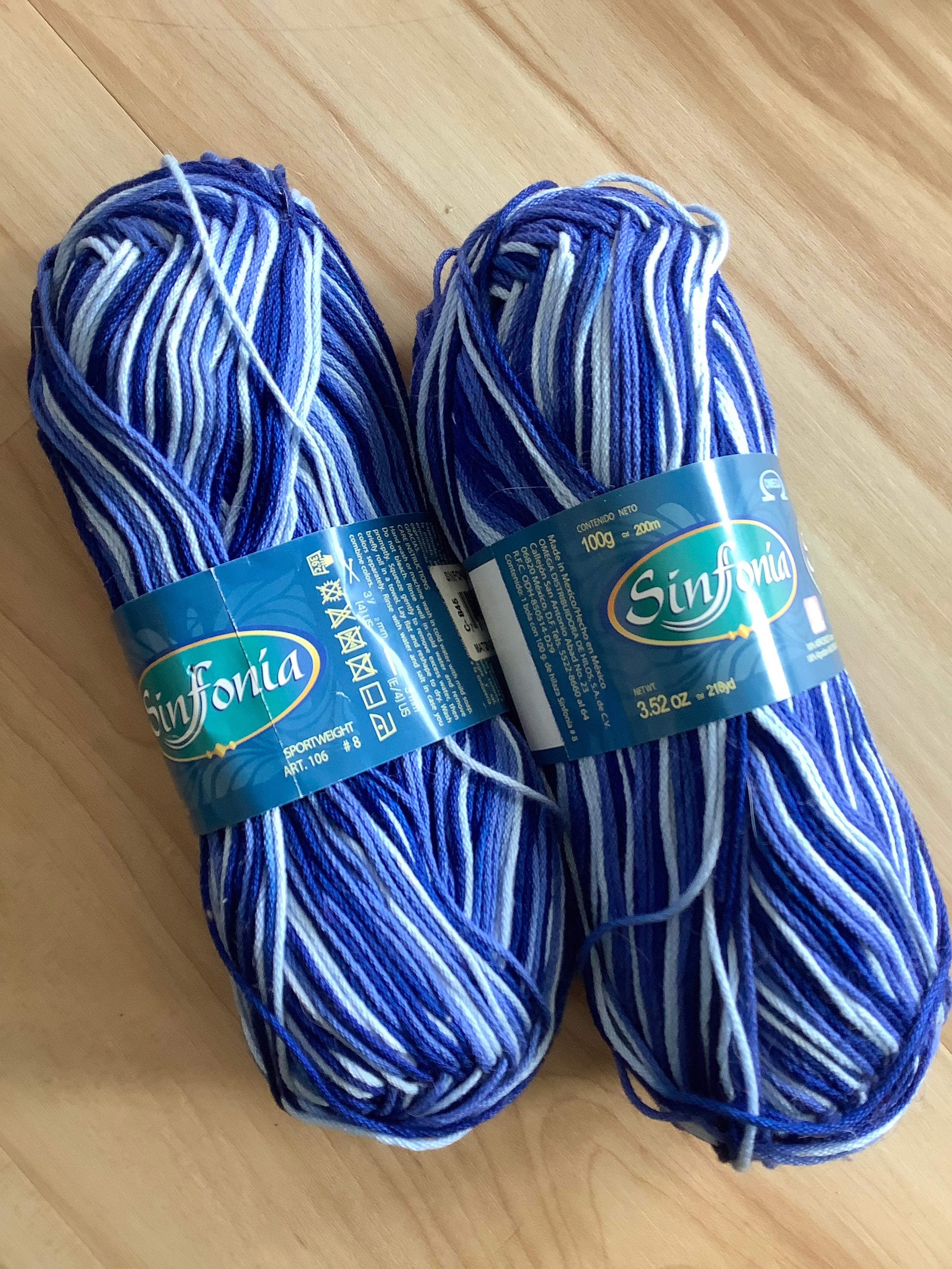 Omega Sinfonia Cotton Yarn Color: Matizado Azules C-845 Lot: P-8450