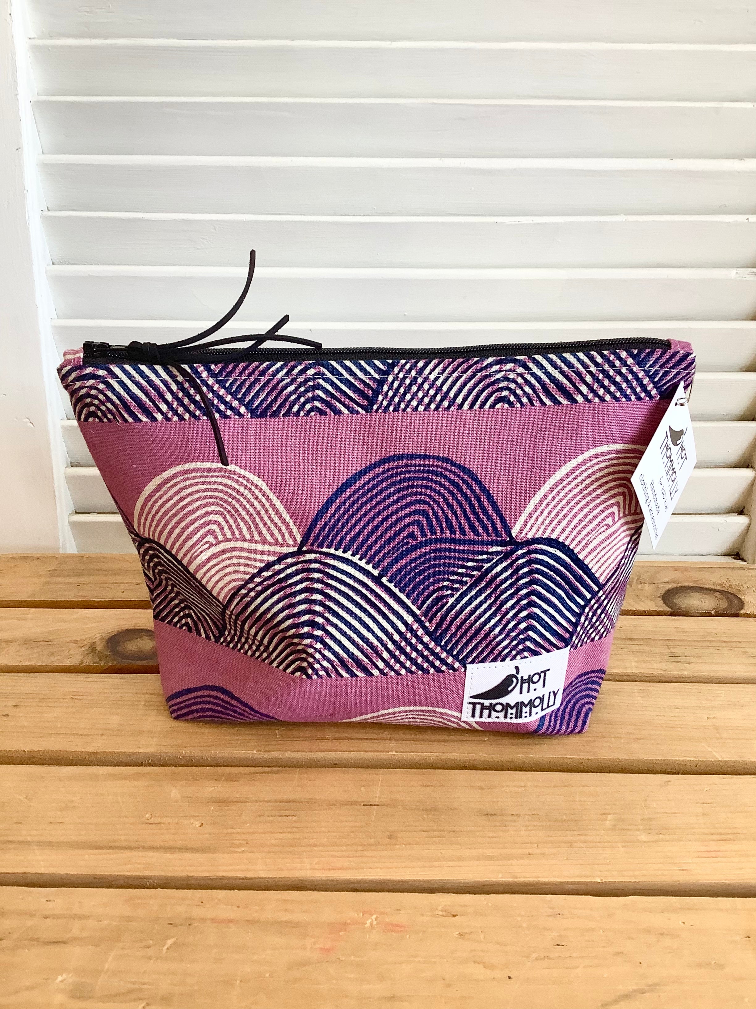 Purple Half Circles - Medium zip pouch from Hot Thommolly