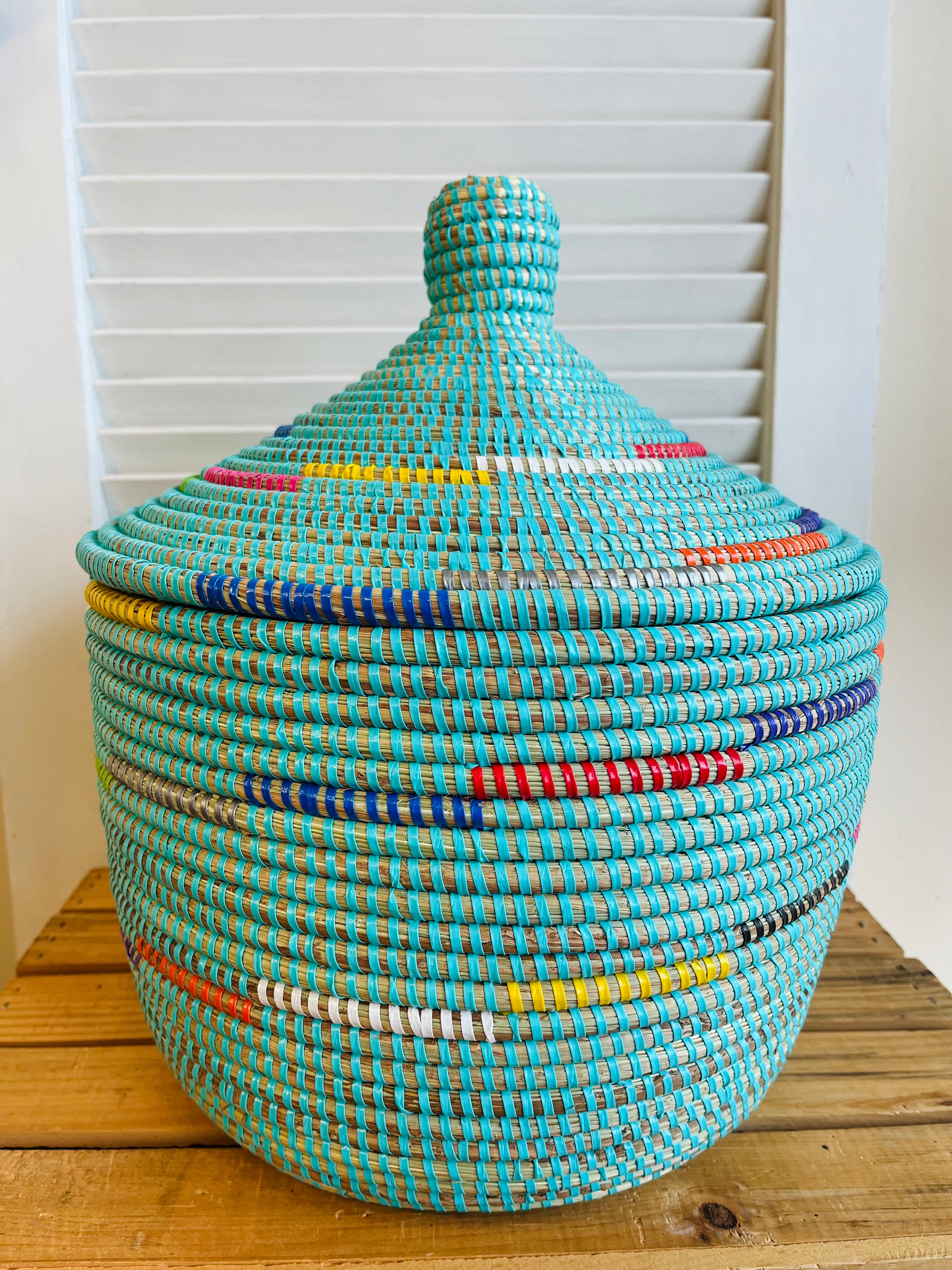 Handwoven Basket with Lid from Senegal