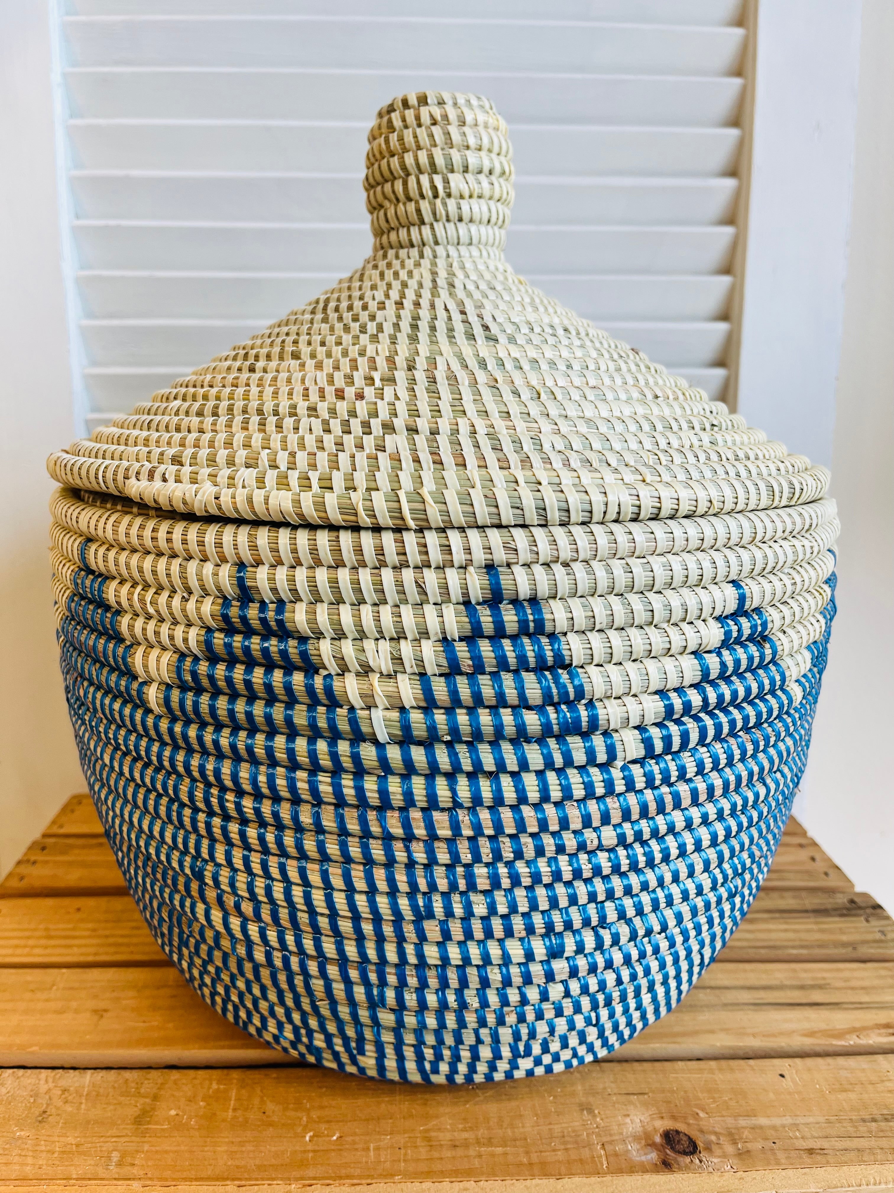Handwoven Basket with Lid from Senegal