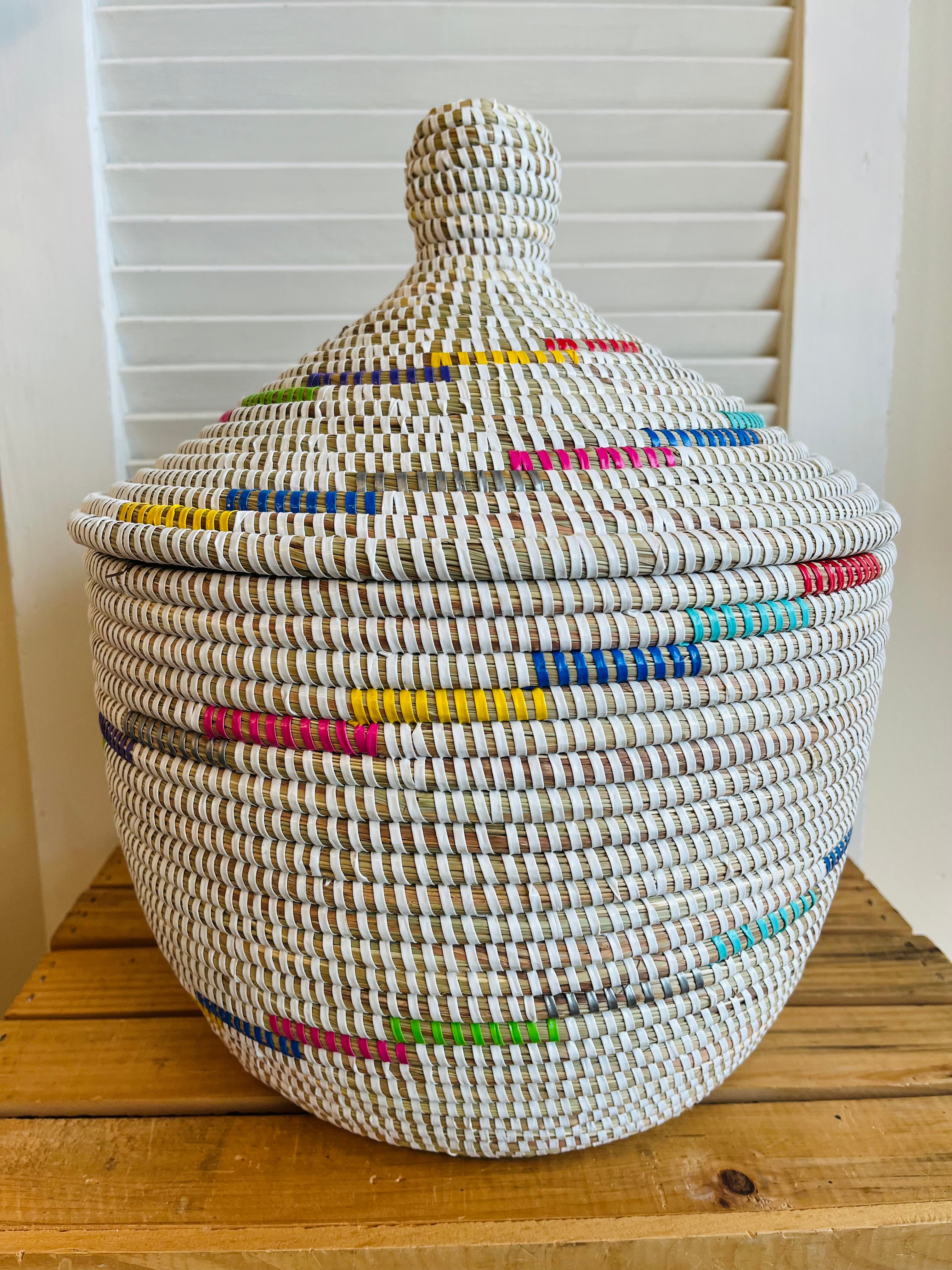Handwoven Basket with Lid from Senegal