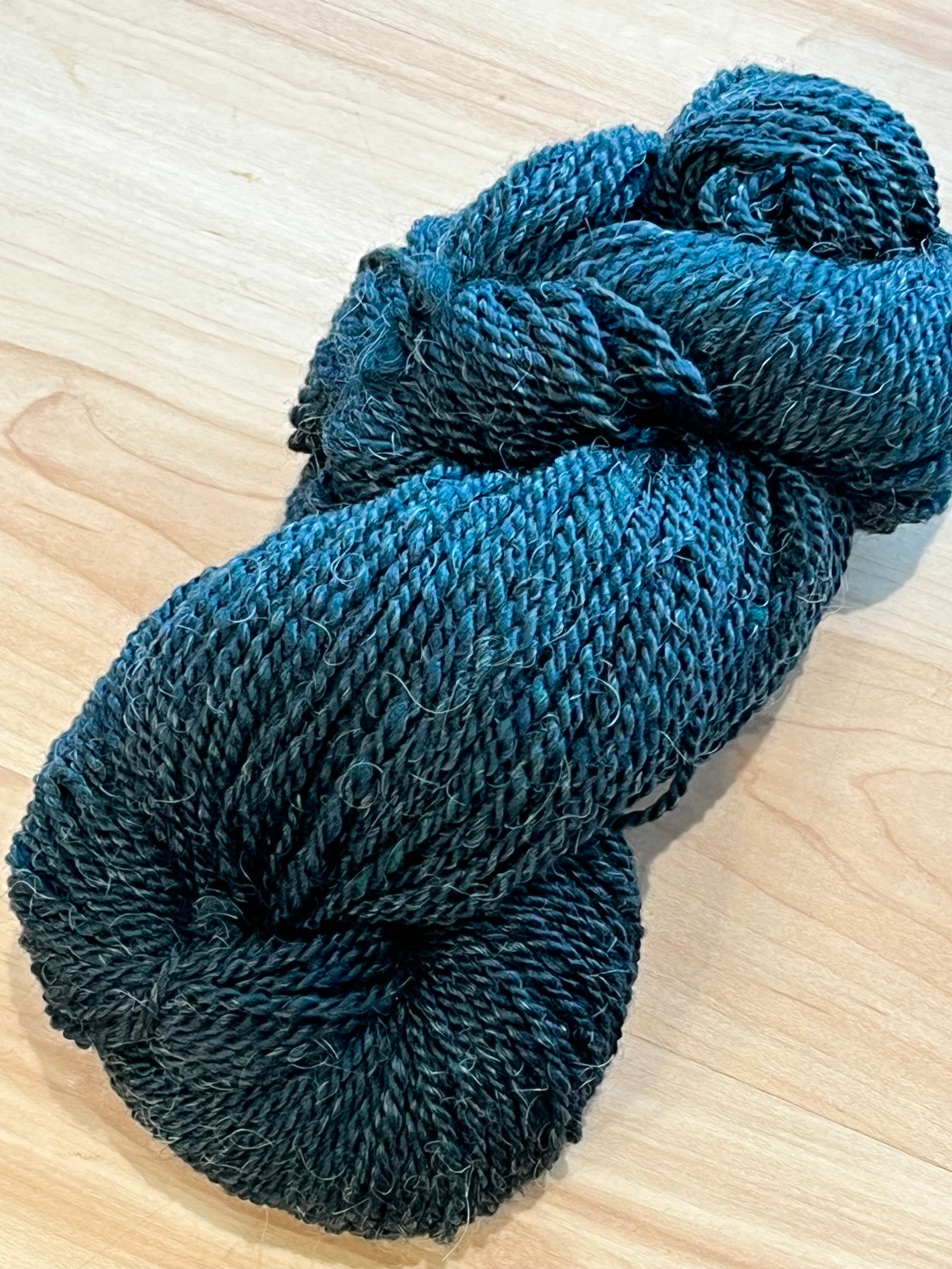 Merino & Wensleydale - hand-dyed dark teal 134