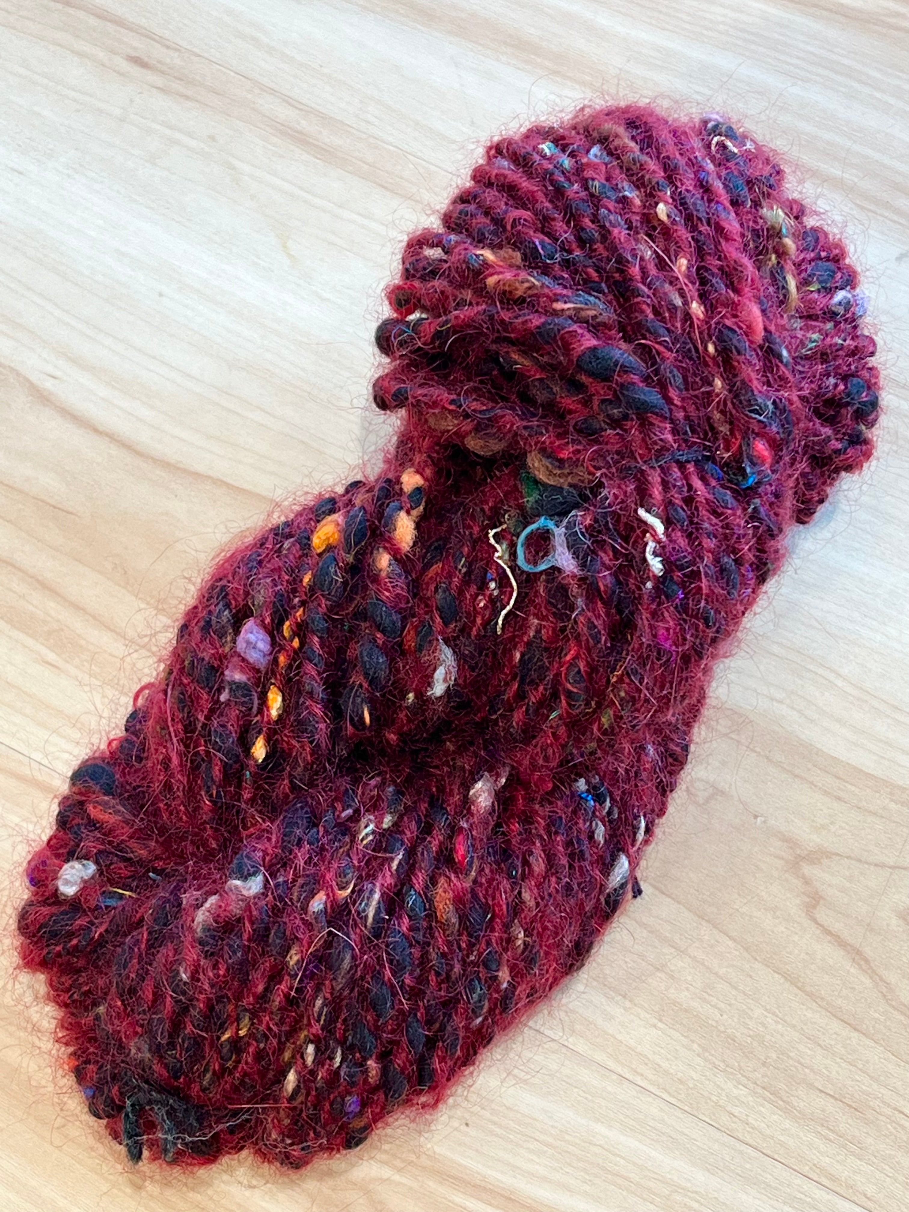Merino, Mohair, Various / Red, black & orange 133