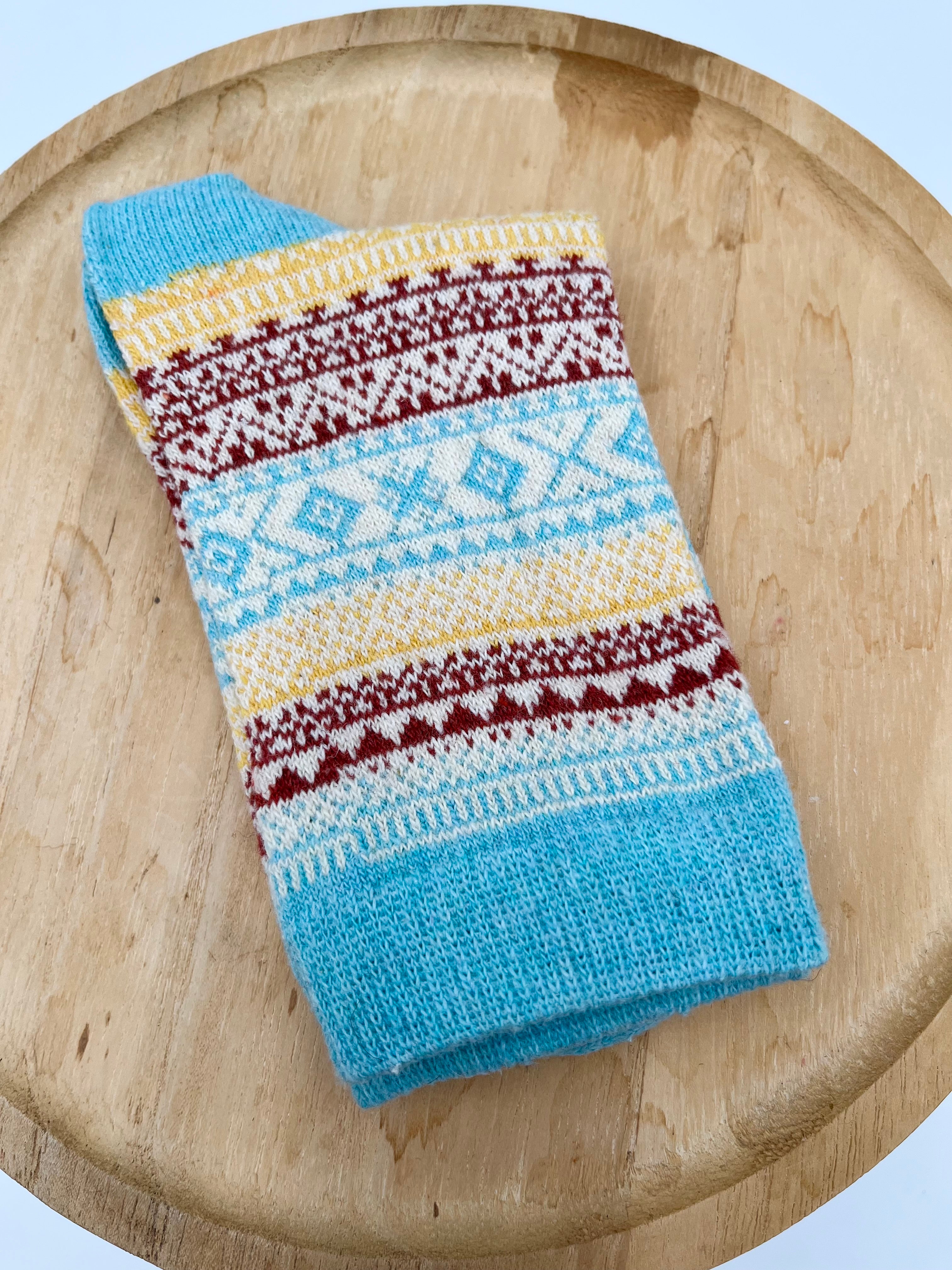 Patterned Knit Socks from Phoenix Fiber Mill