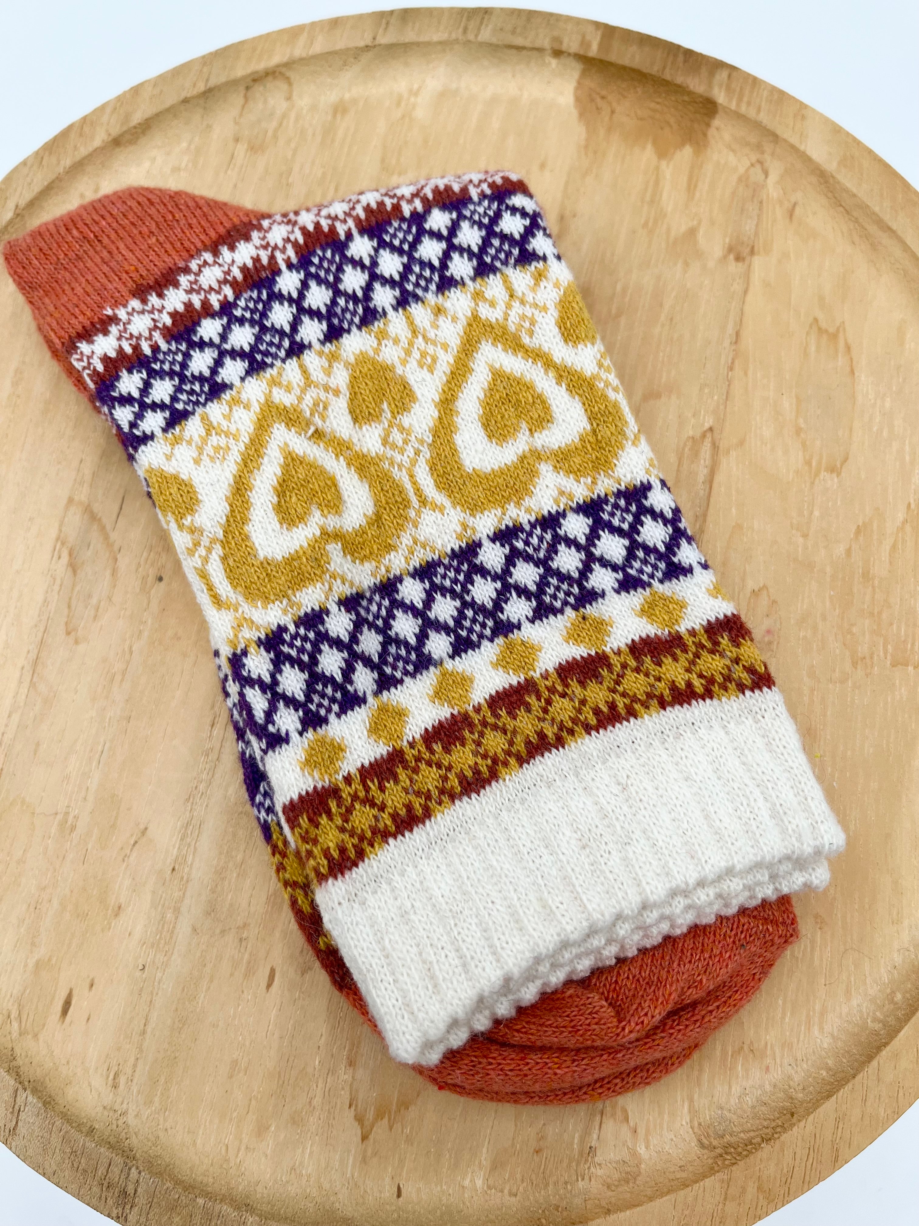 Patterned Knit Socks from Phoenix Fiber Mill
