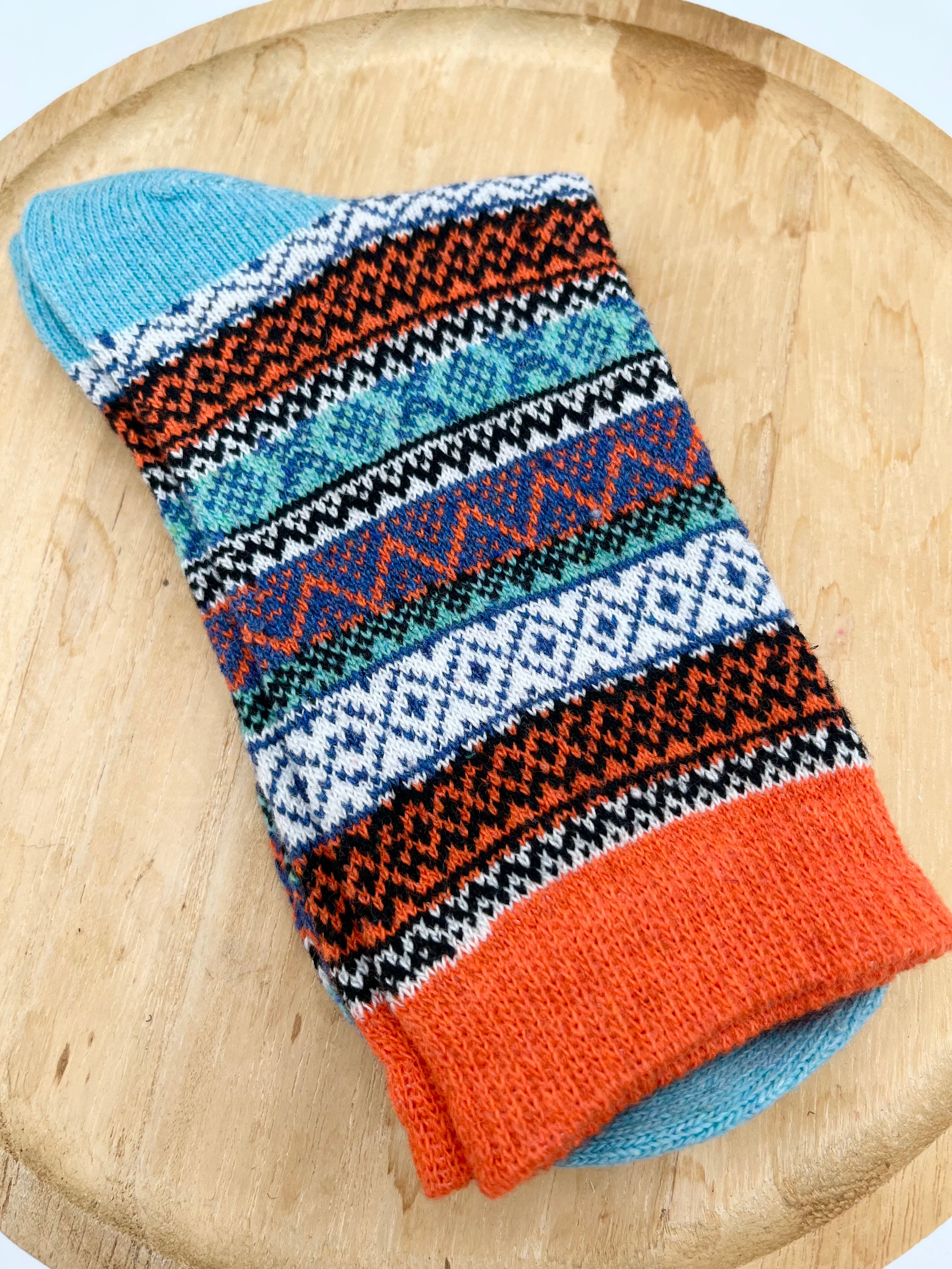 Patterned Knit Socks from Phoenix Fiber Mill