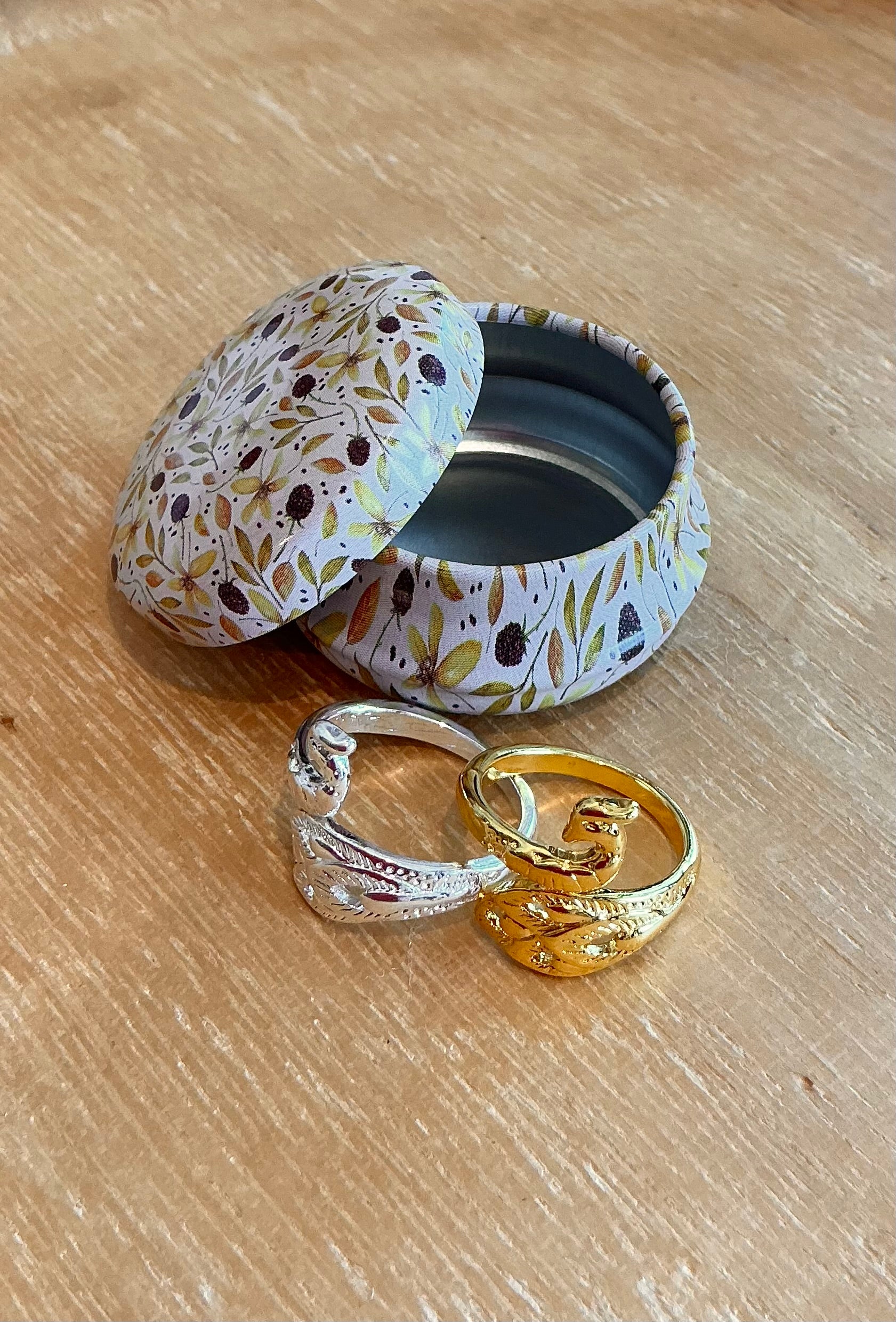Tension Rings - Yellow Flowers Peacock