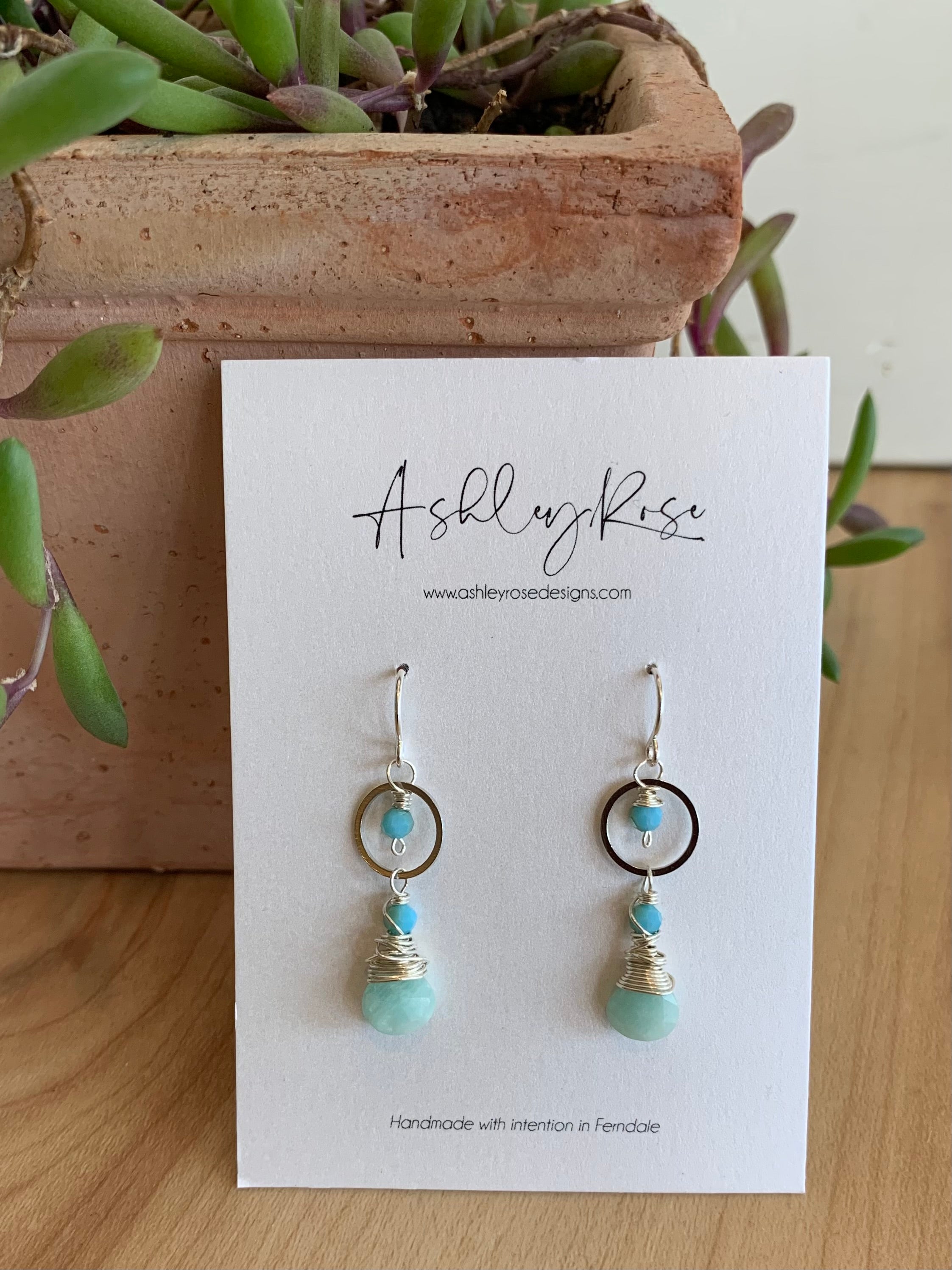 Amazonite with Silver - Jubilee earrings