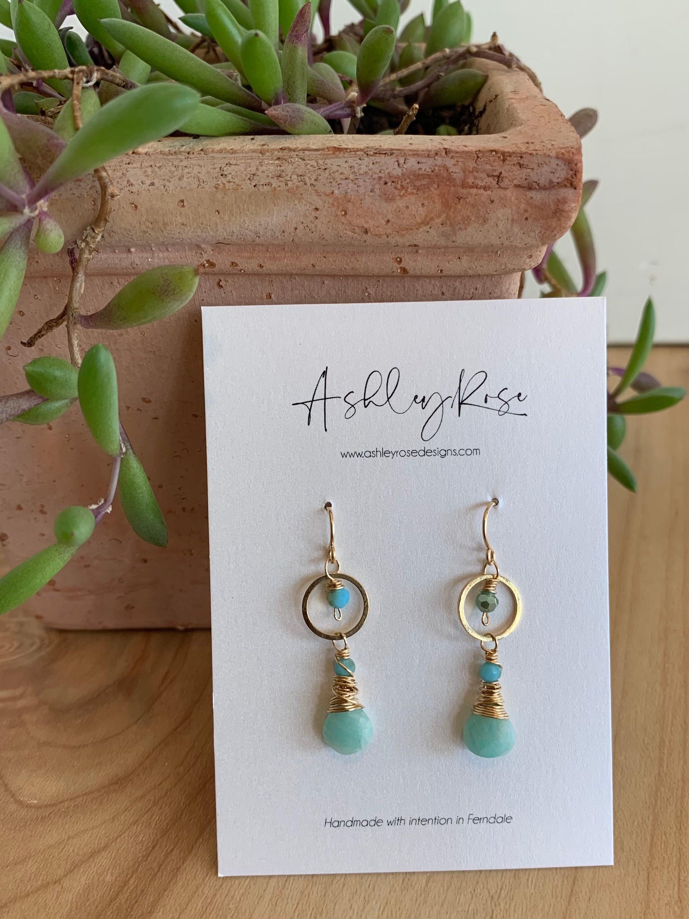 Amazonite with Gold - Jubilee earrings
