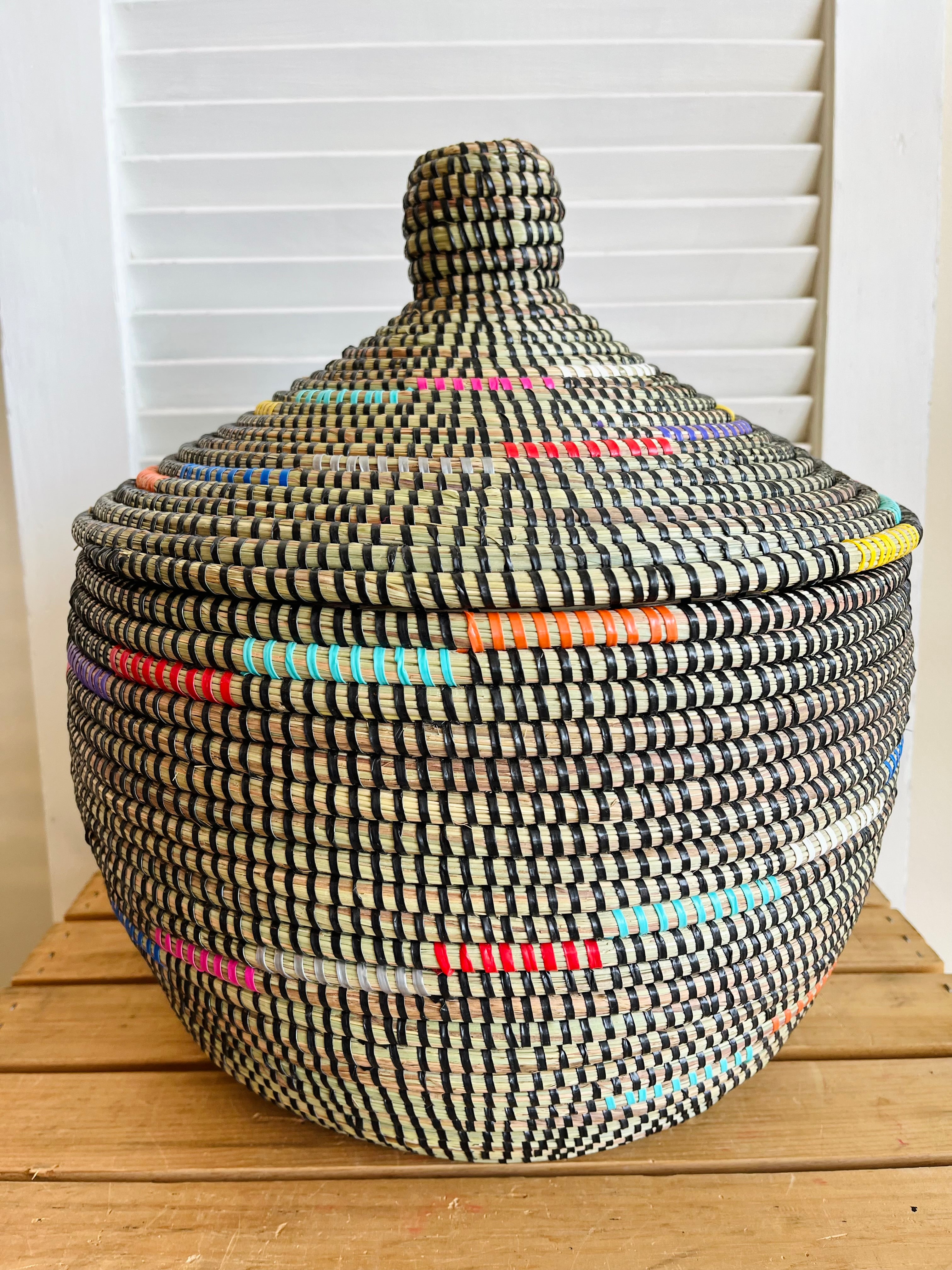 Handwoven Basket with Lid from Senegal