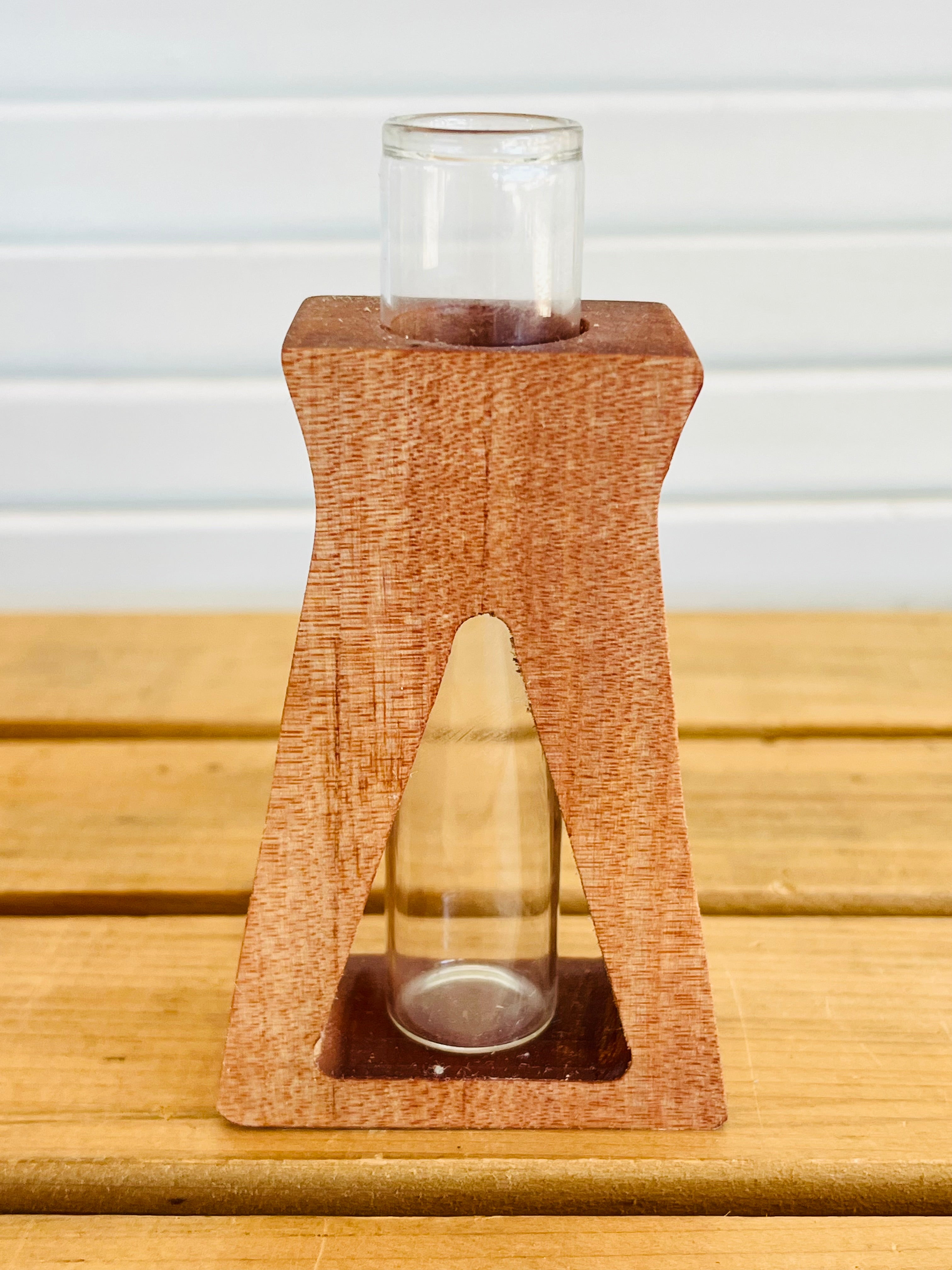 Single Bud Vase in wooden stand