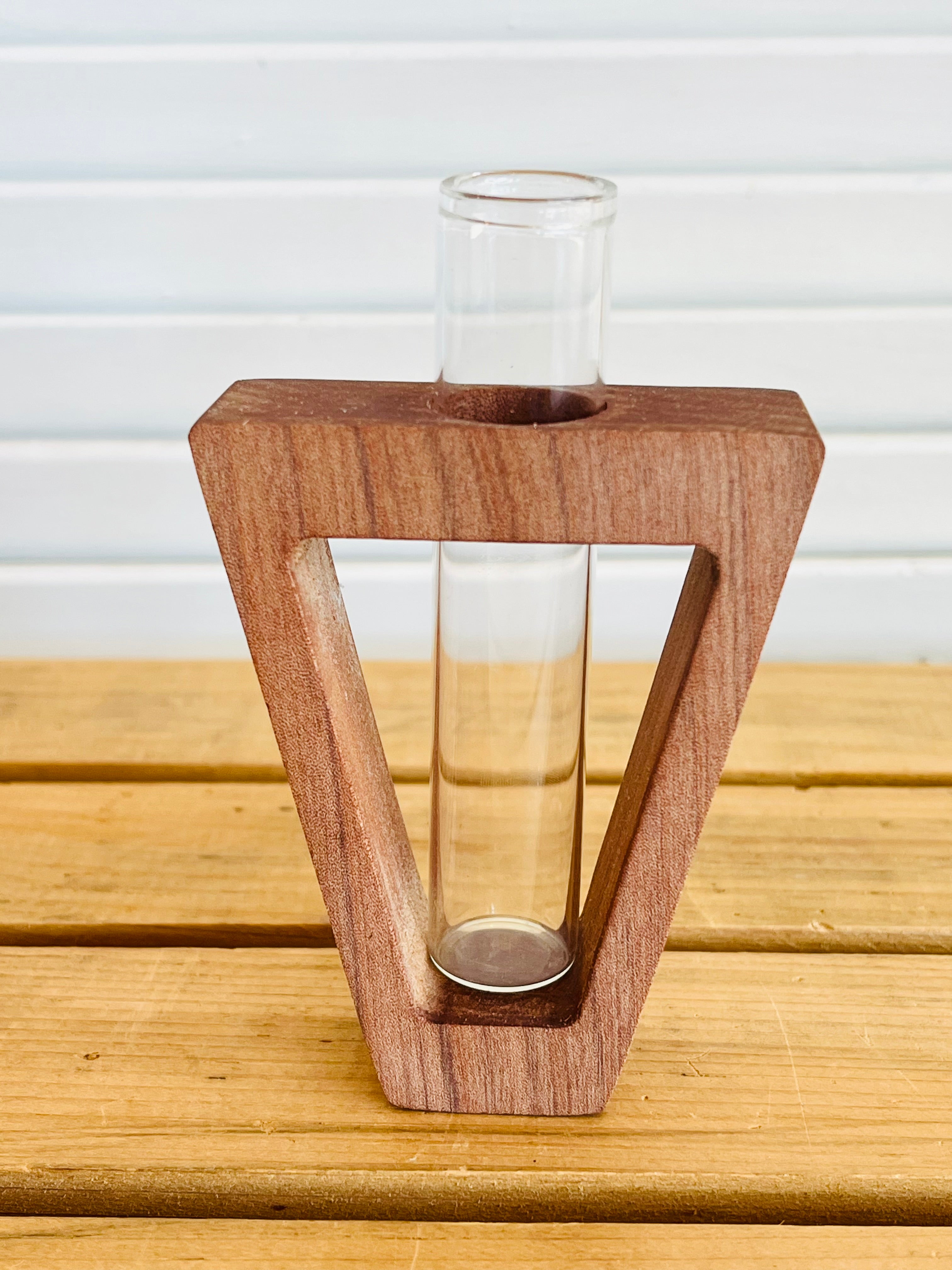 Single Bud Vase in wooden stand