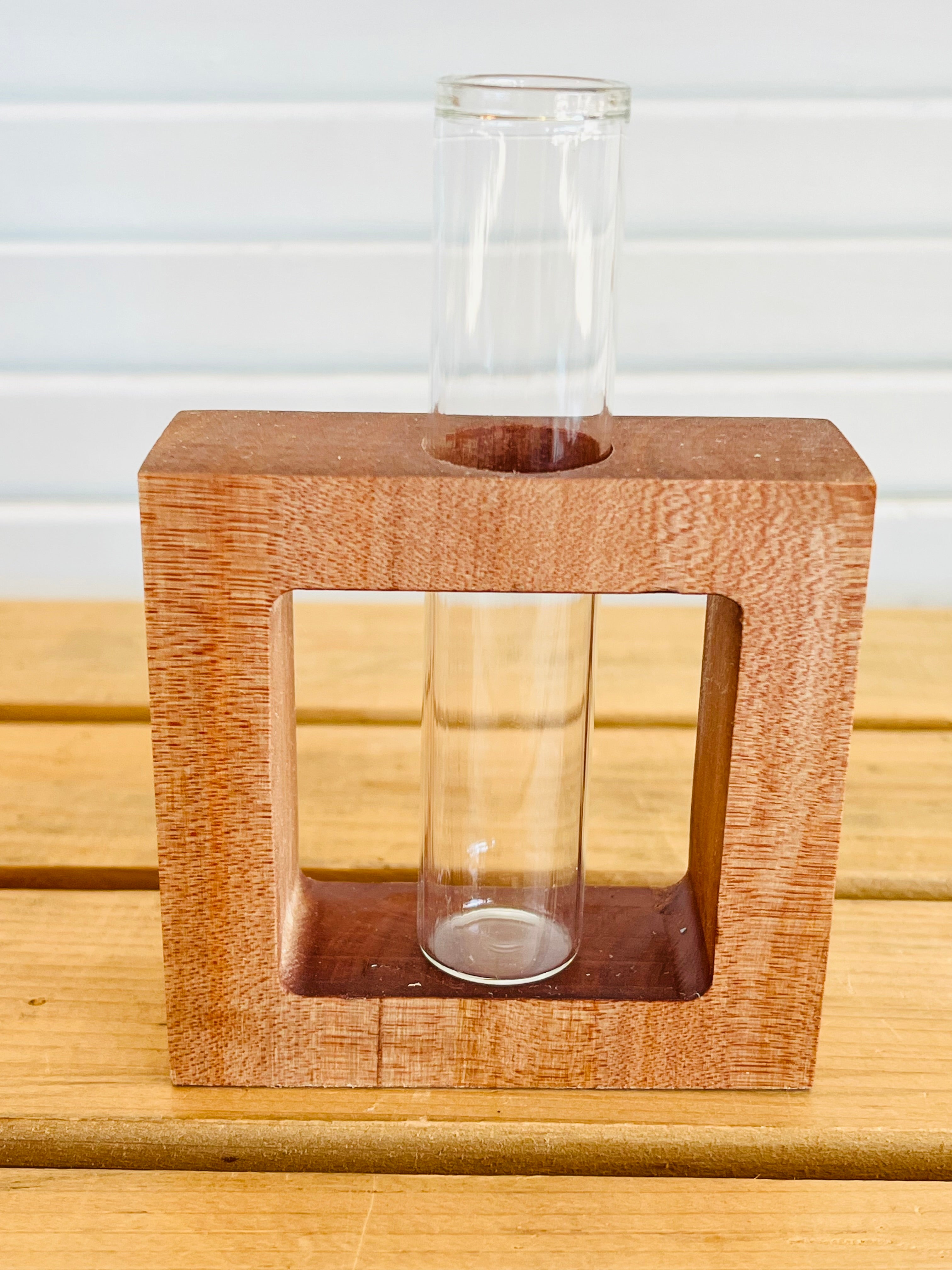 Single Bud Vase in wooden stand