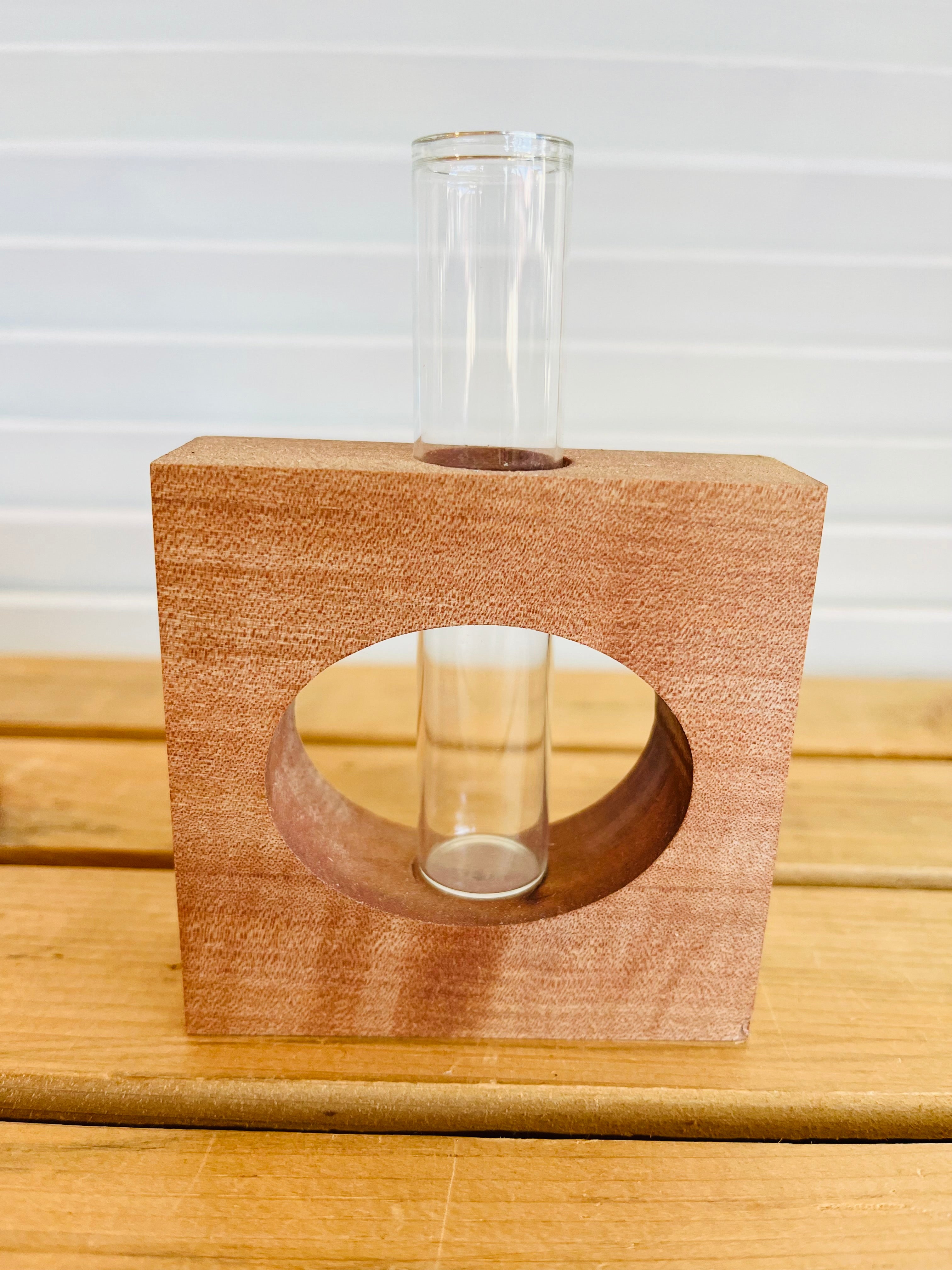 Single Bud Vase in wooden stand