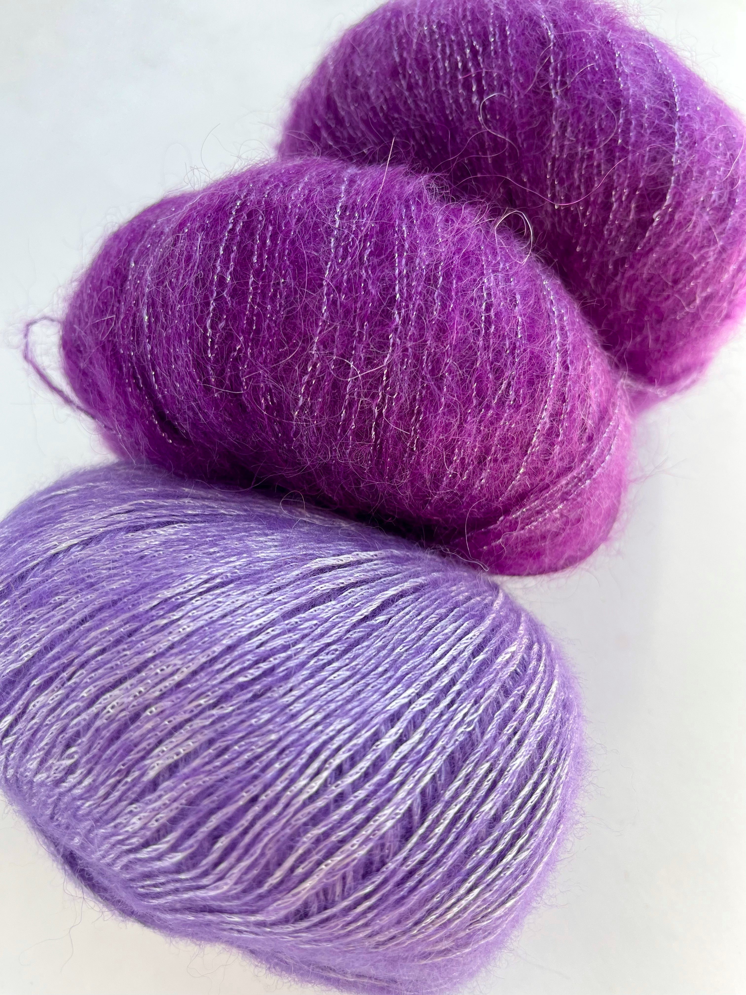 Amethyst/Magenta - Sparkle and Fluff shawl kit