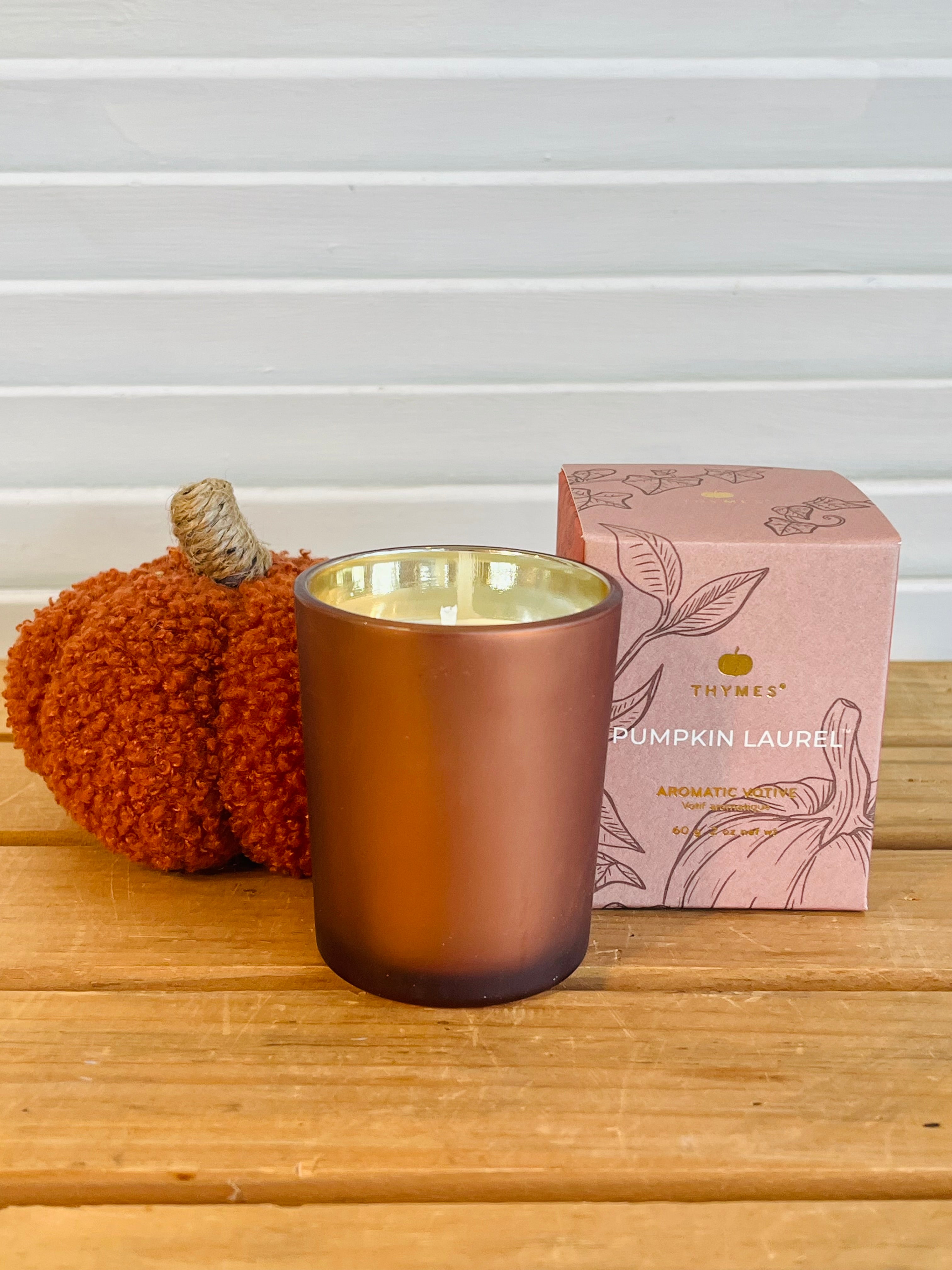 Pumpkin Laurel Votive candle from Thymes