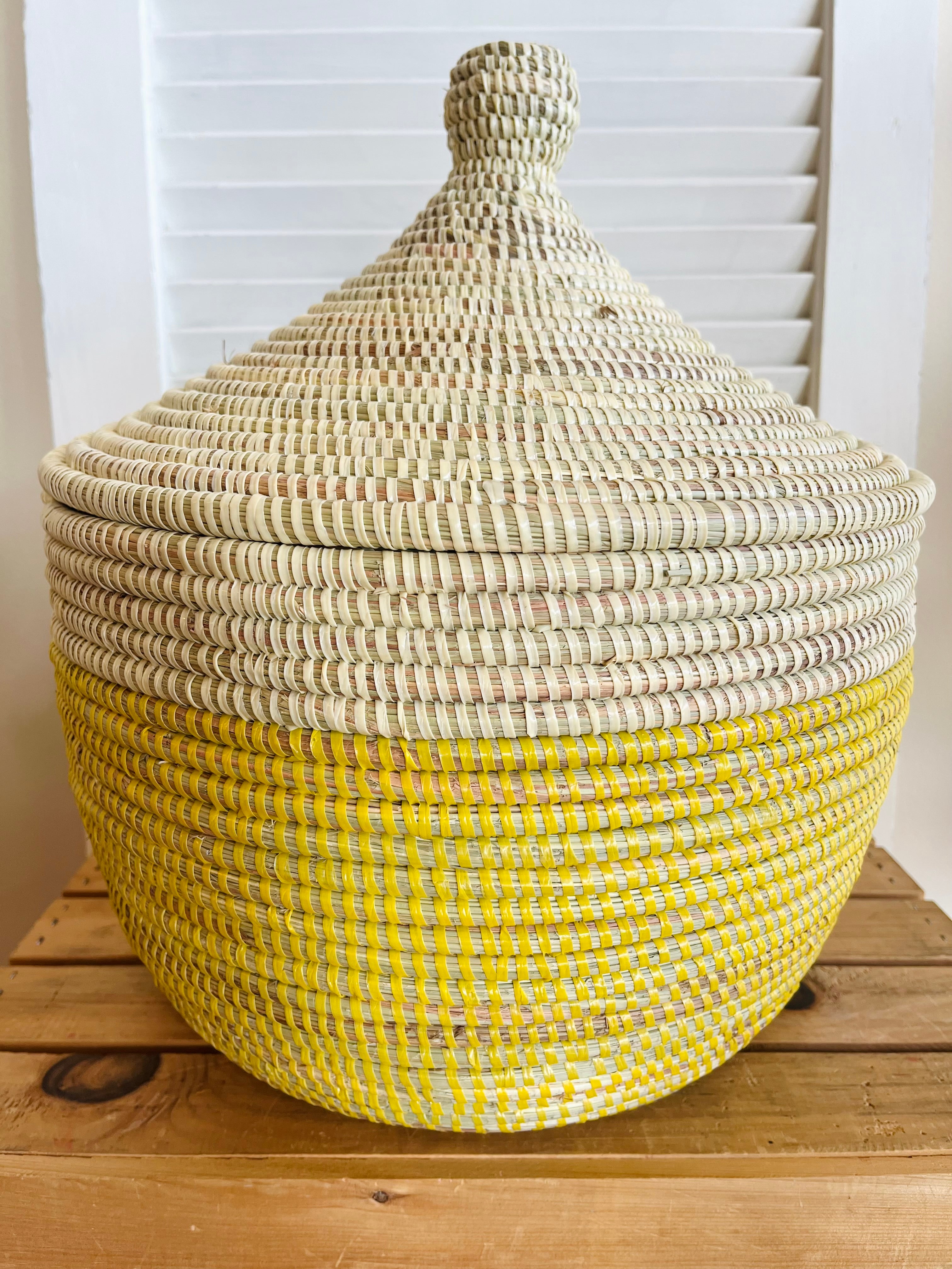 Handwoven Basket with Lid from Senegal