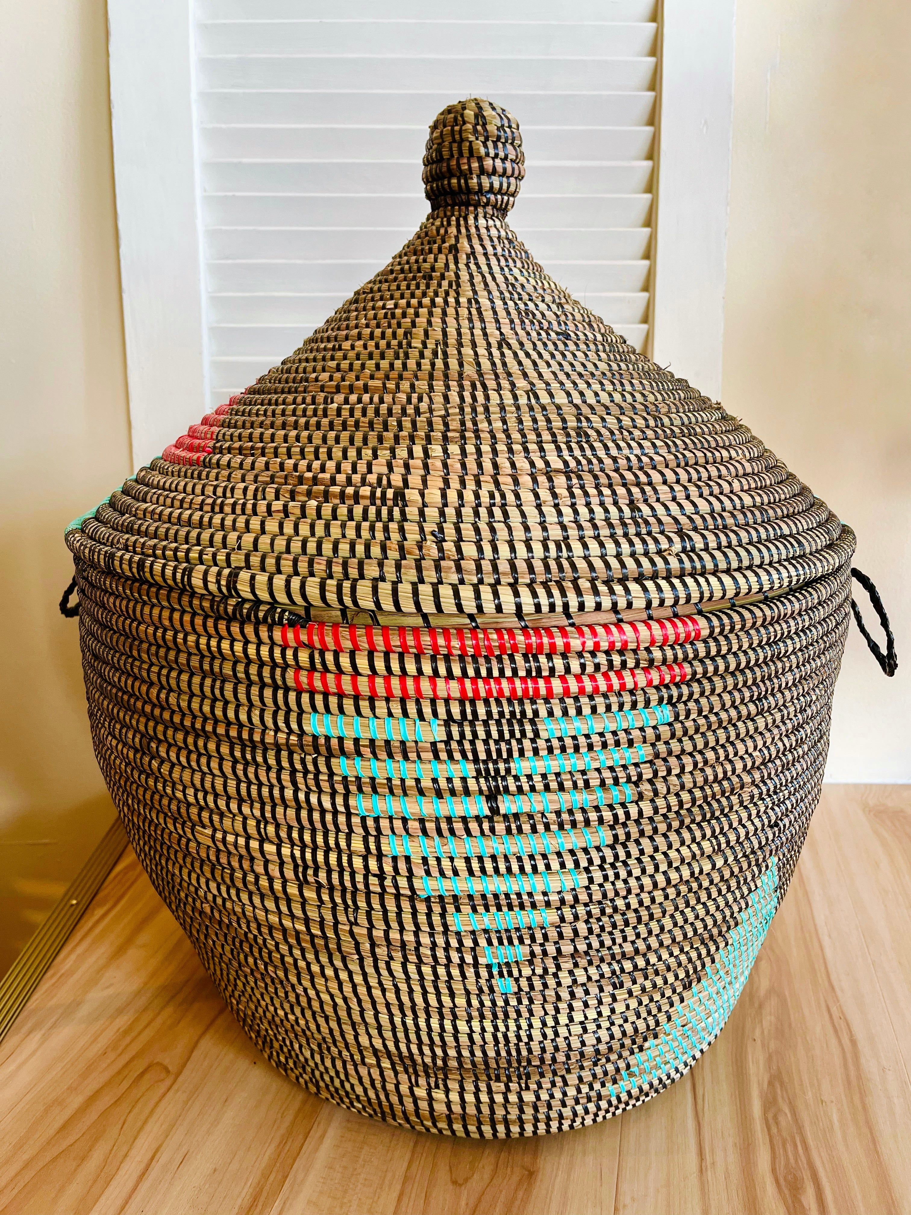 Handwoven Basket with Lid from Senegal