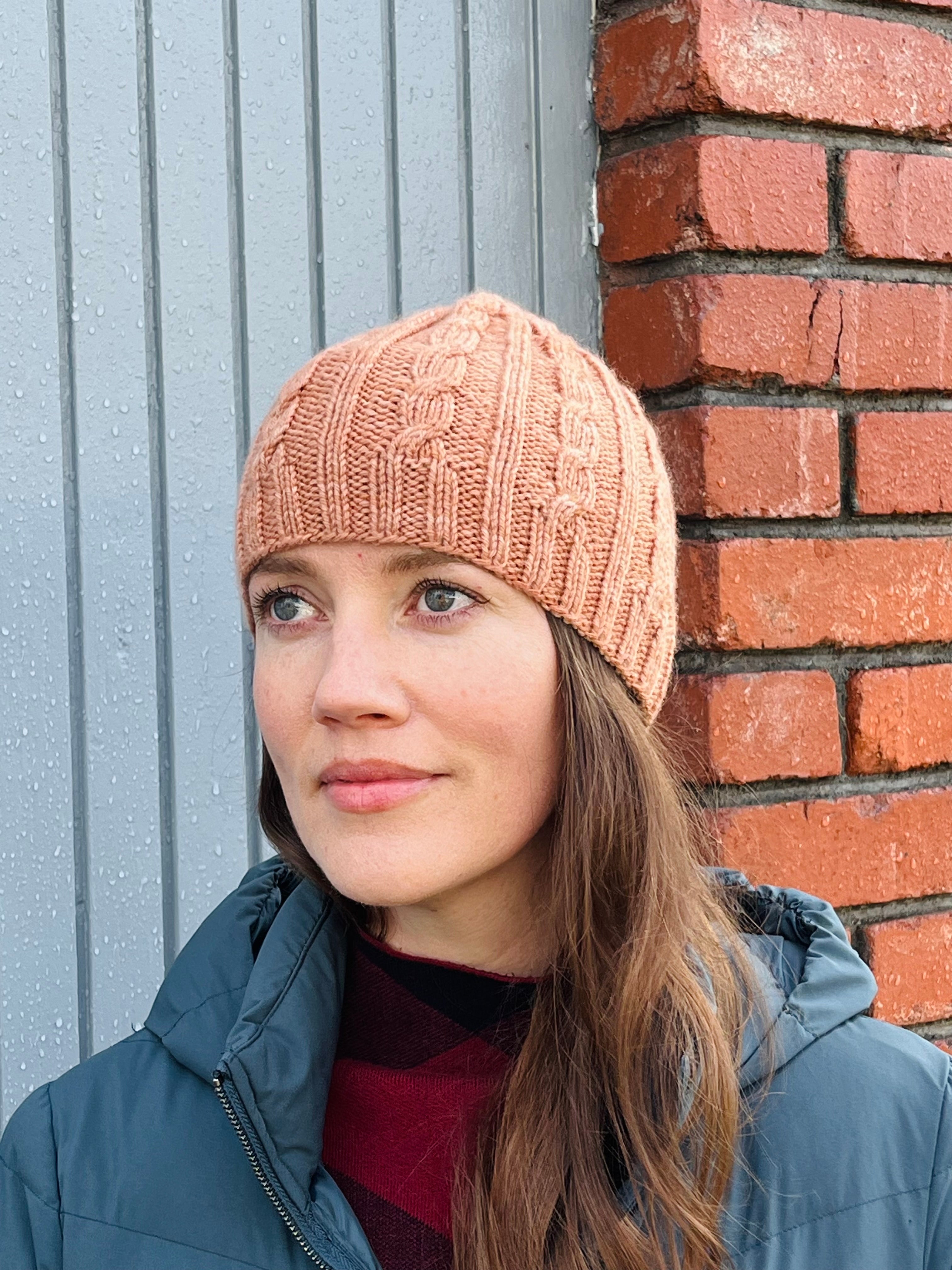 Cabled Rib Hat pattern from Sweet Shop Patterns paper copy