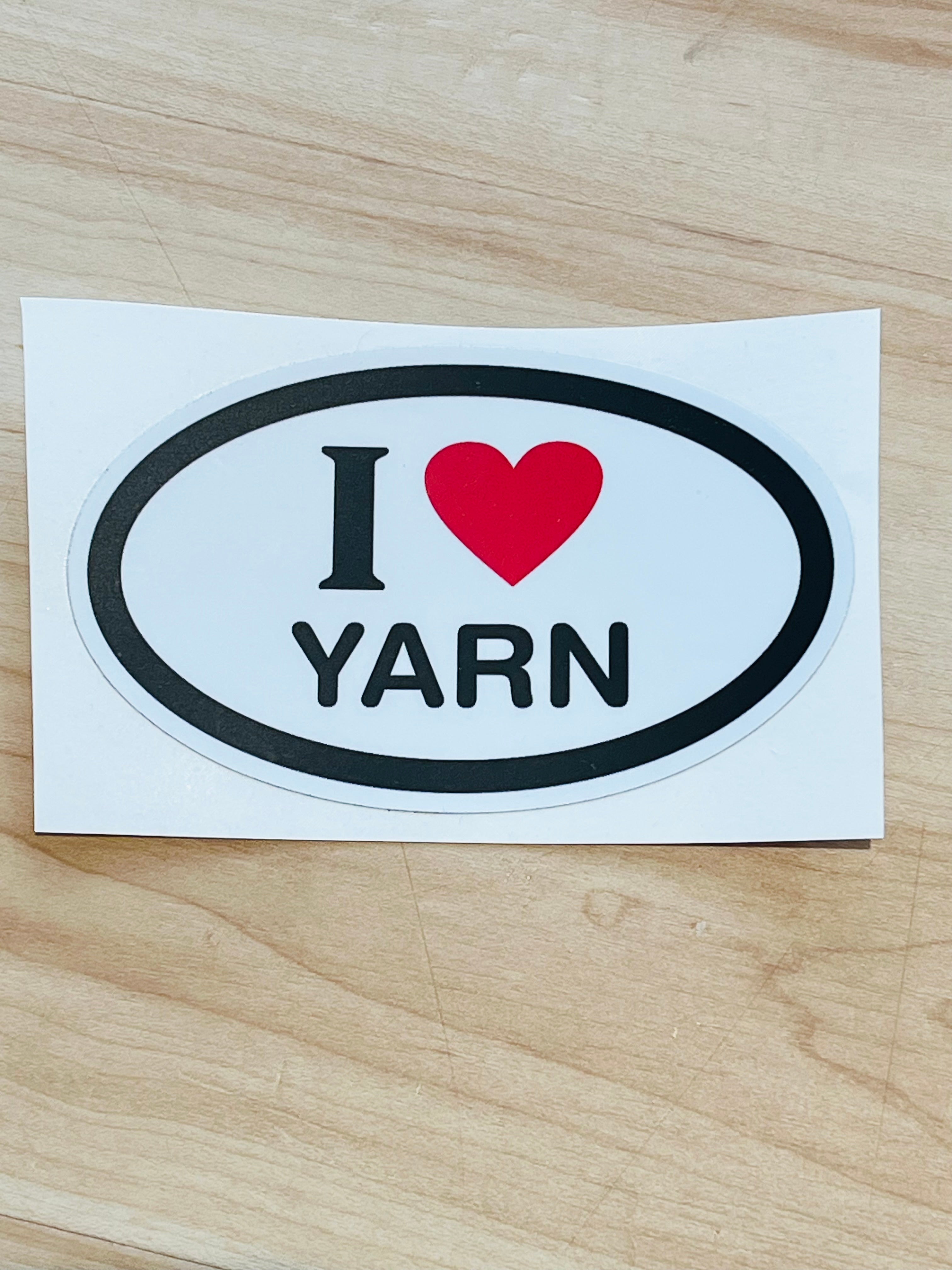 I Heart Yarn Stickers from A Needle Runs Through It