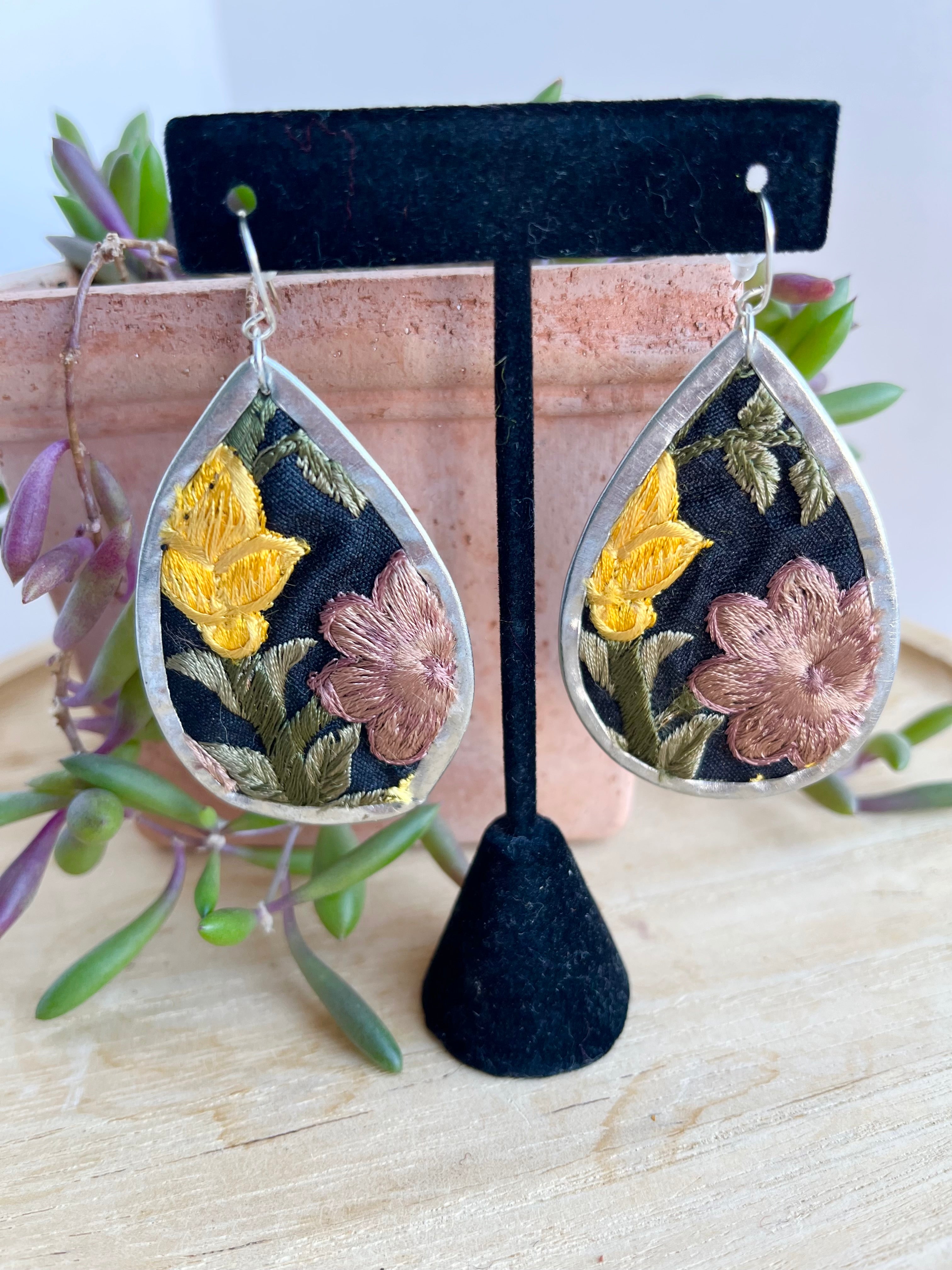 Embroidered Earrings