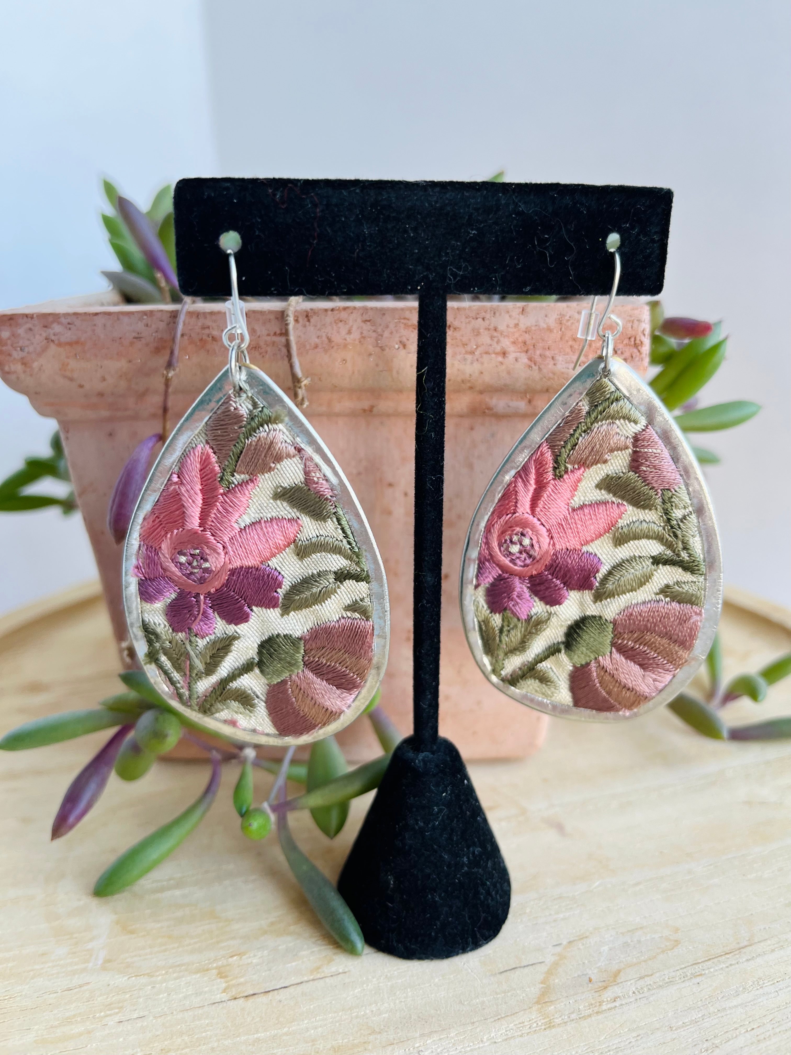 Embroidered Earrings