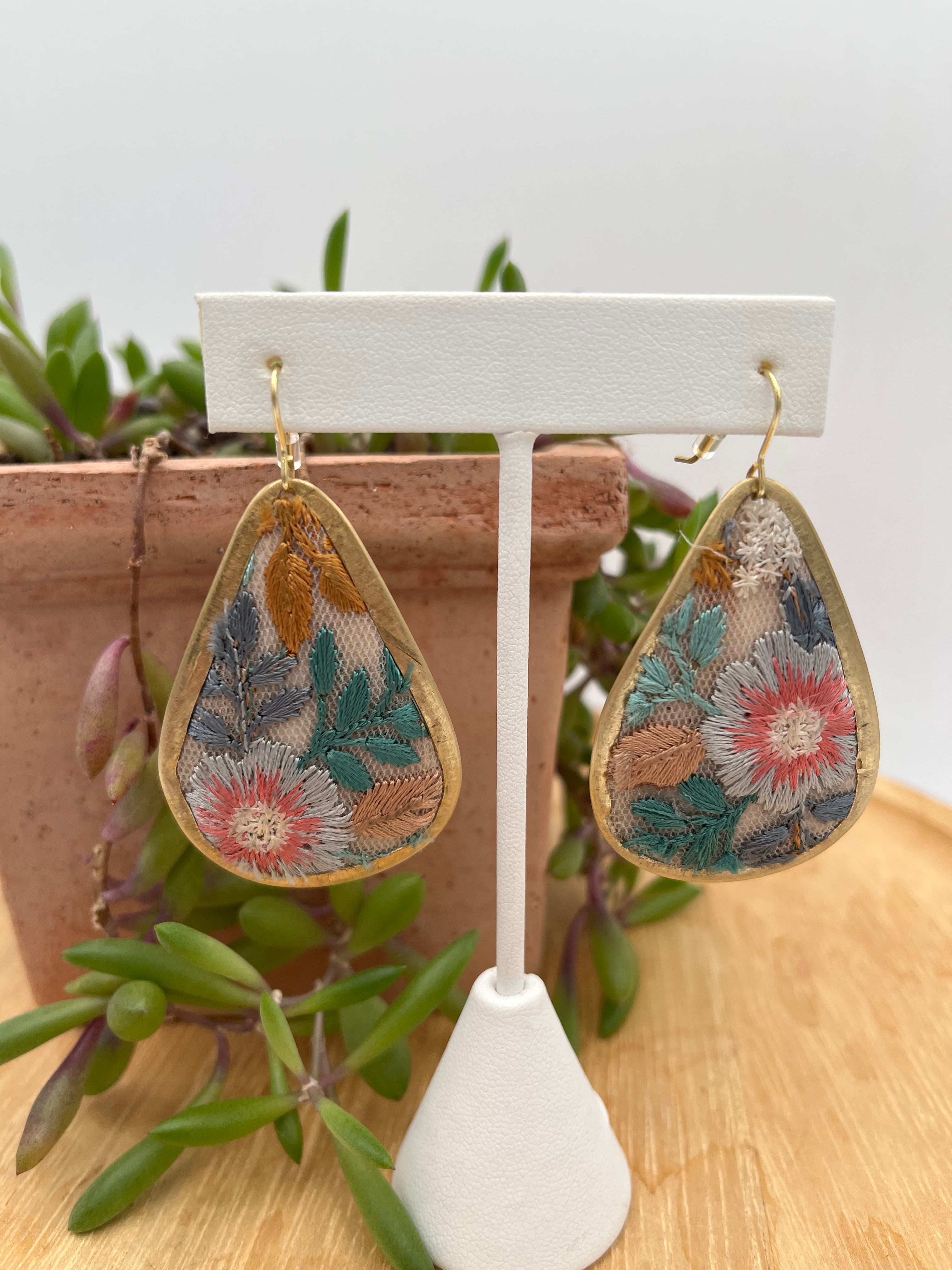 Embroidered Earrings