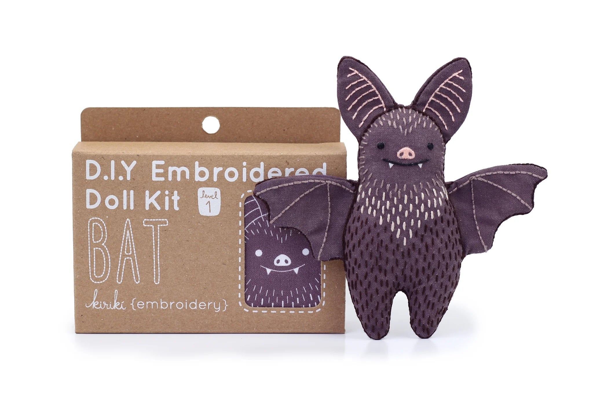 Bat - DIY Embroidered Doll Kit