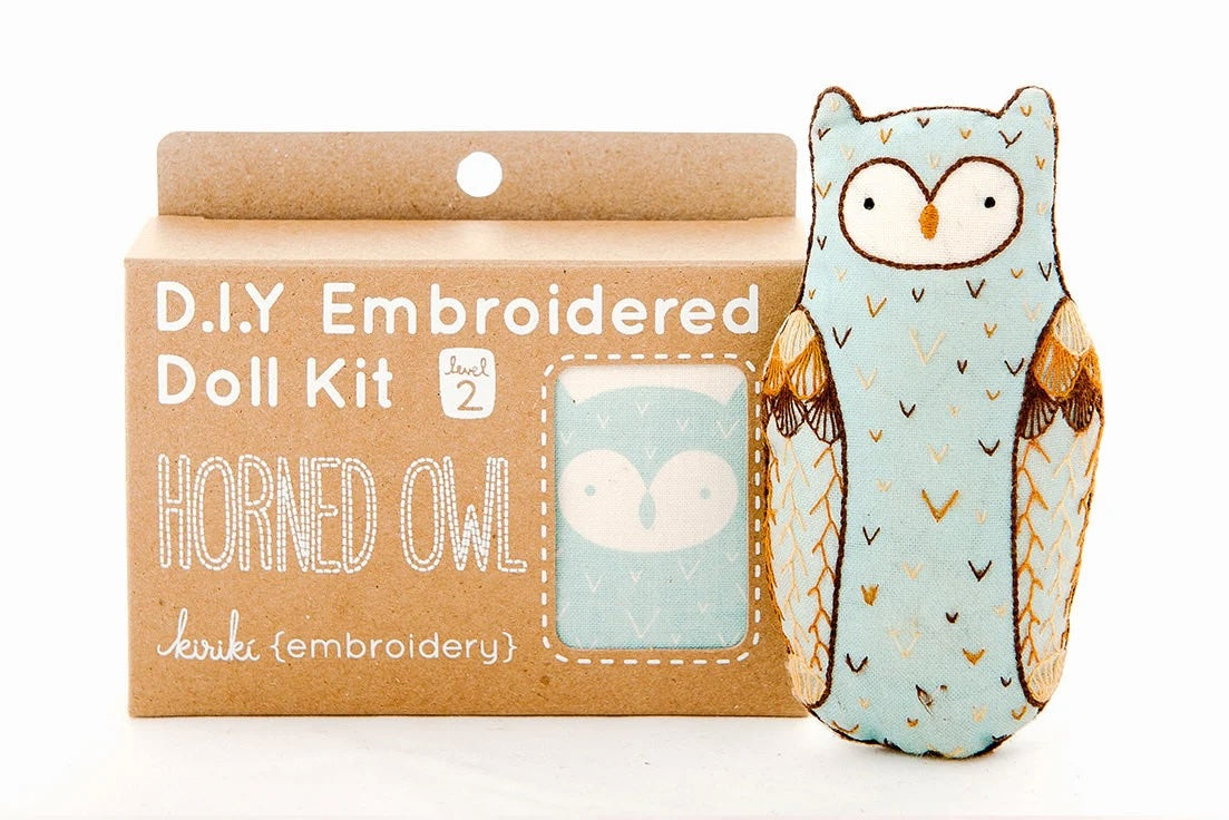 Horned Owl - DIY Embroidered Doll Kit
