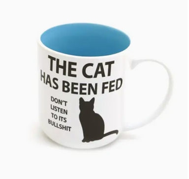 The Cat Has Been Fed Mug from Lenny Mud