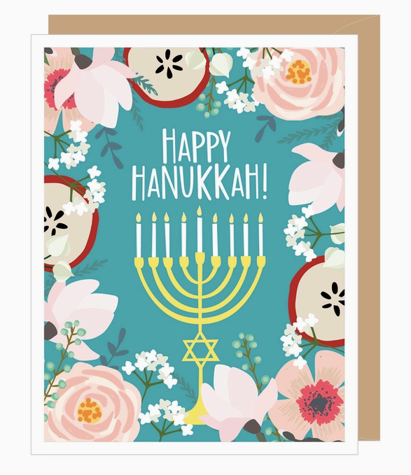 Floral Menorah - Happy Hanukkah card from Apartment 2