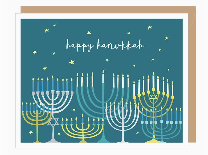 Table of Menorahs - Happy Hanukkah card from Apartment 2