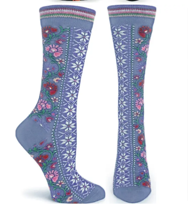 Floral Ribbon Blue - Ozone Socks