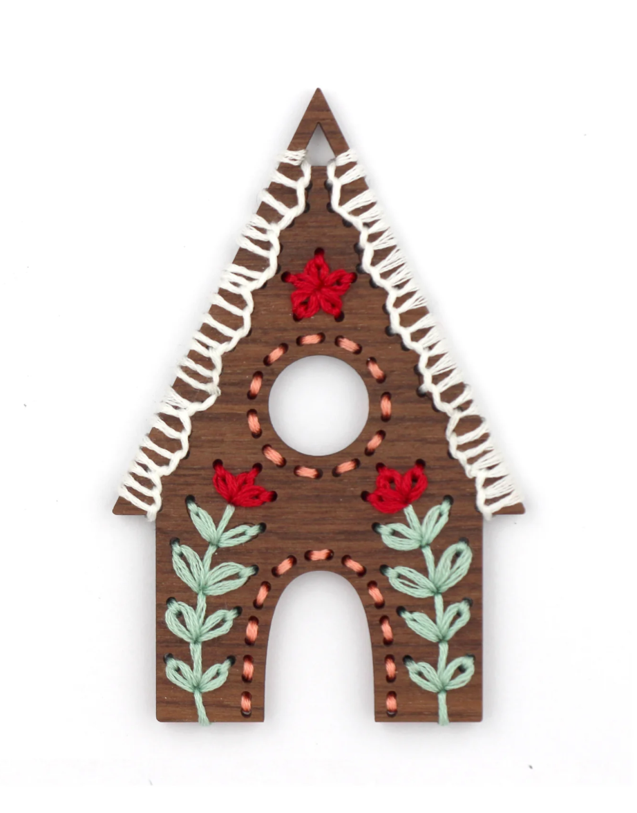 Gingerbread House - Embroidered Ornament Kit