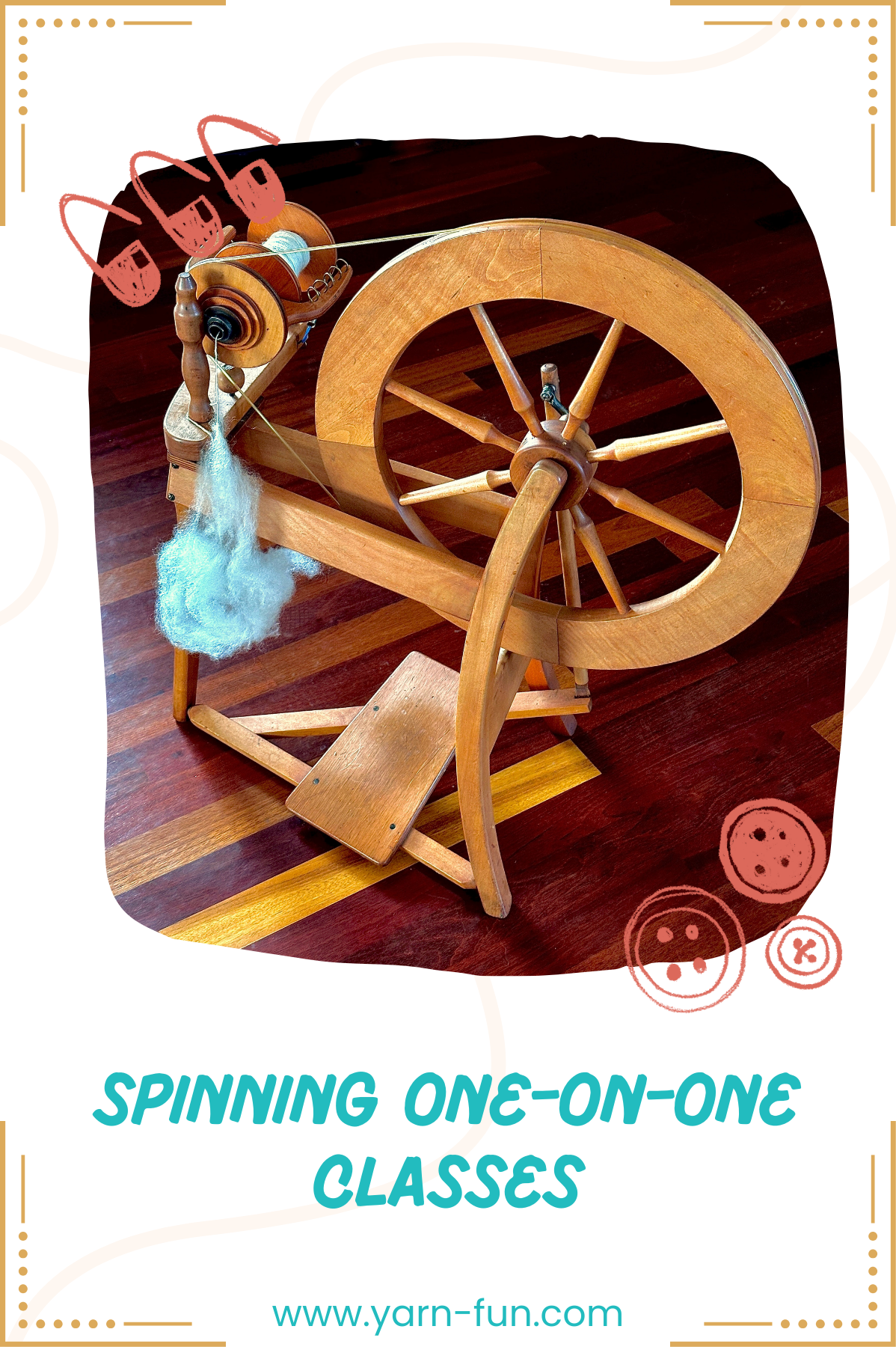 Learn how to spin on a spinning wheel one on one classes