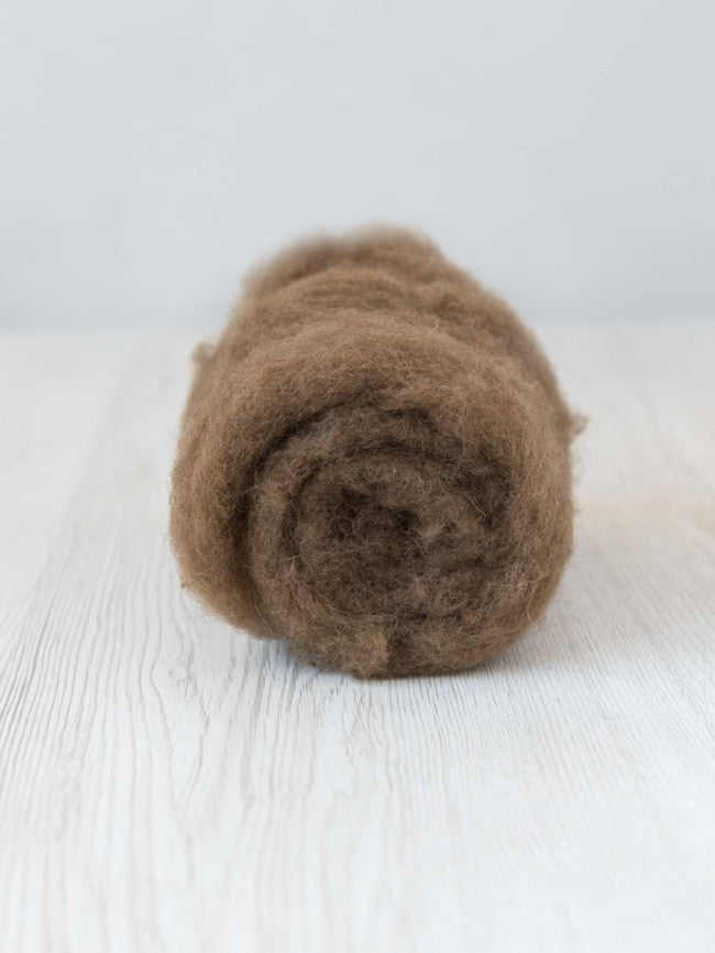 Carded Maori wool roving - Nut