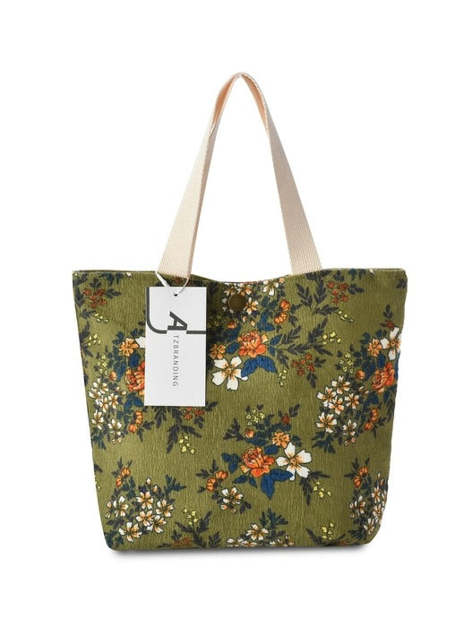 Corduroy Floral Totes