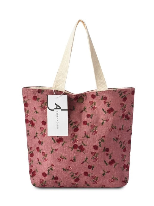 Corduroy Floral Totes