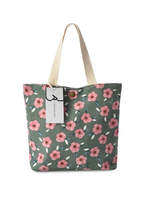 Corduroy Floral Totes