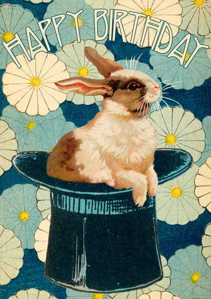 Out of the Hat  happy birthday card from Madame Treacle