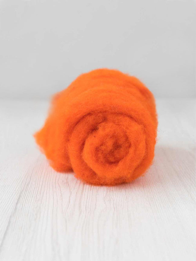 Orange - Carded Maori Wool Roving