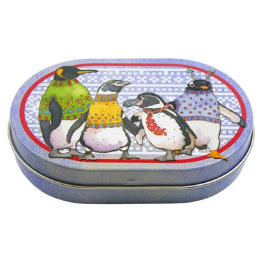 Penguins in Pullovers craft-themed tin from Emma Ball